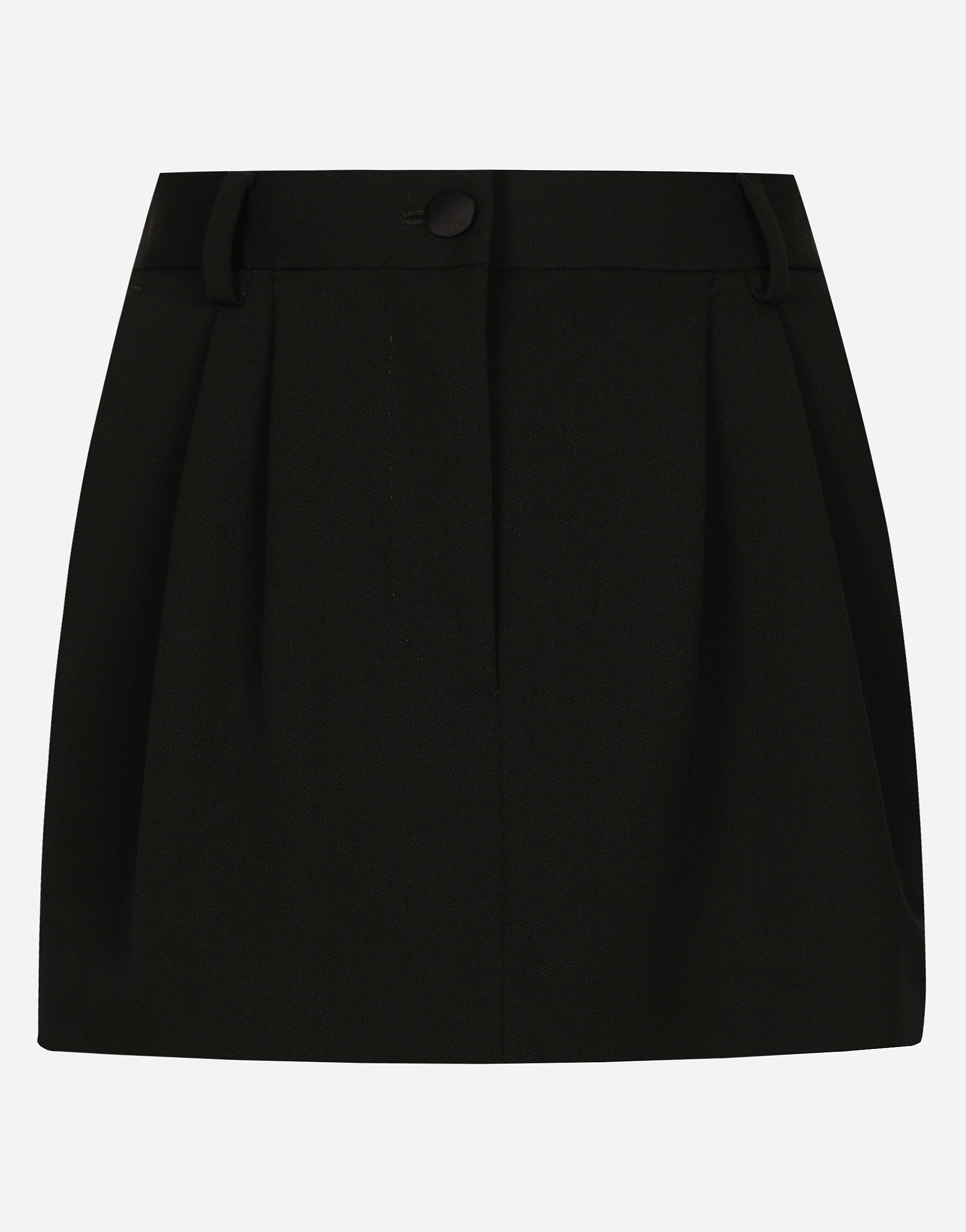 Dolce & Gabbana Short Wool Gabardine Tuxedo Skirt - Woman Skirts Black Wool