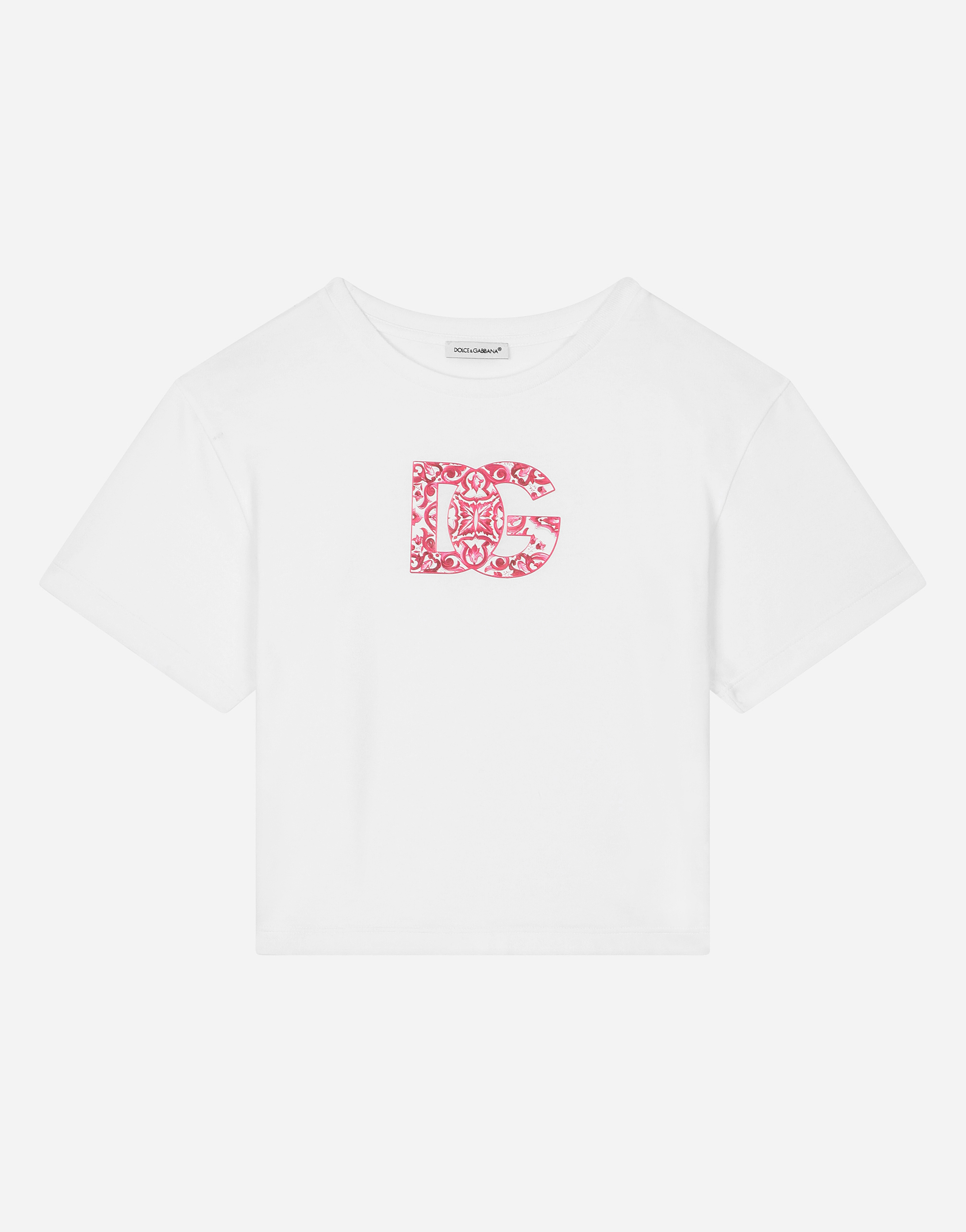 Dolce & Gabbana Jersey T-shirt With Dg Logo Print In White