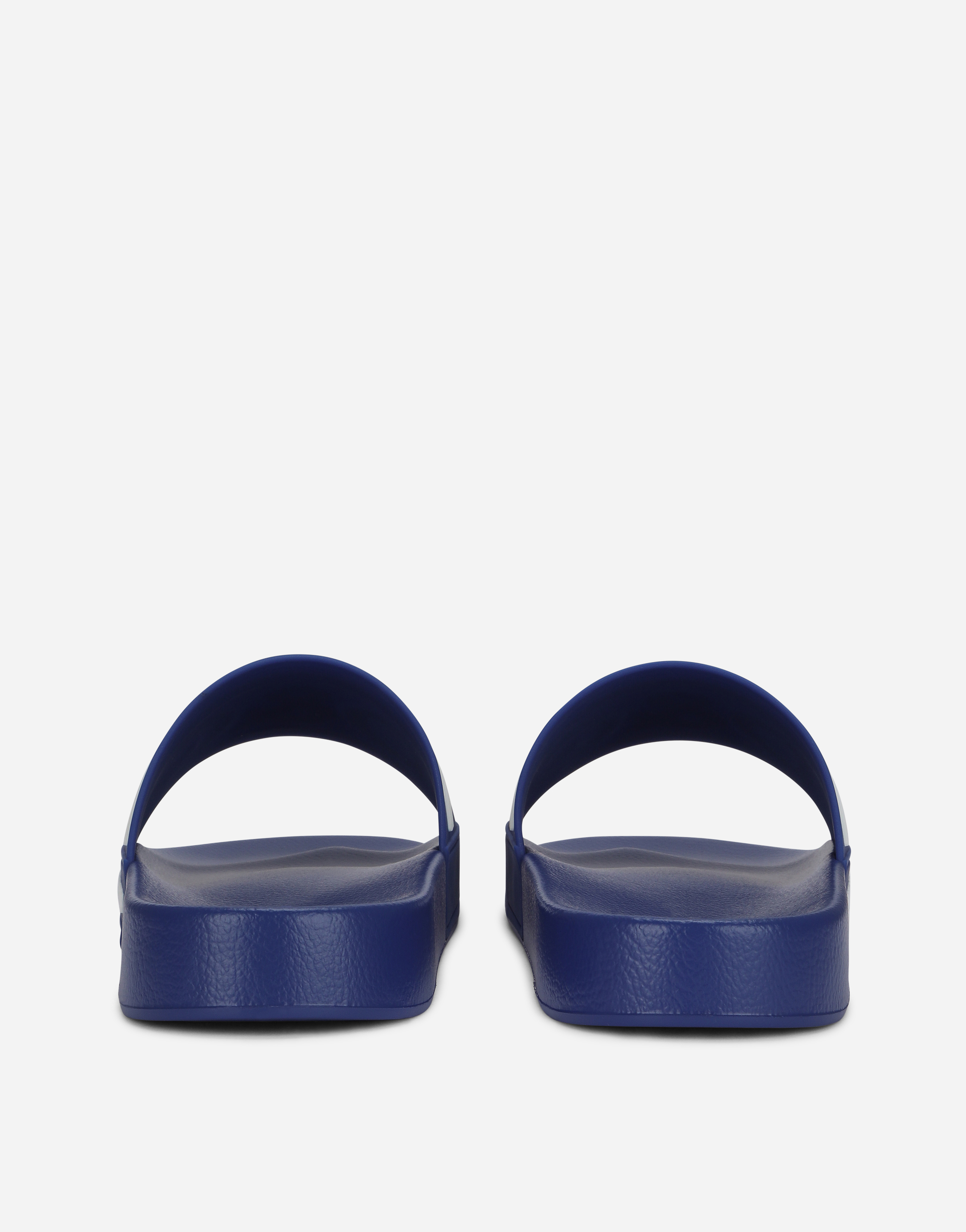 Shop Dolce & Gabbana Rubber Beachwear Sliders With Dg Logo In Multicolor