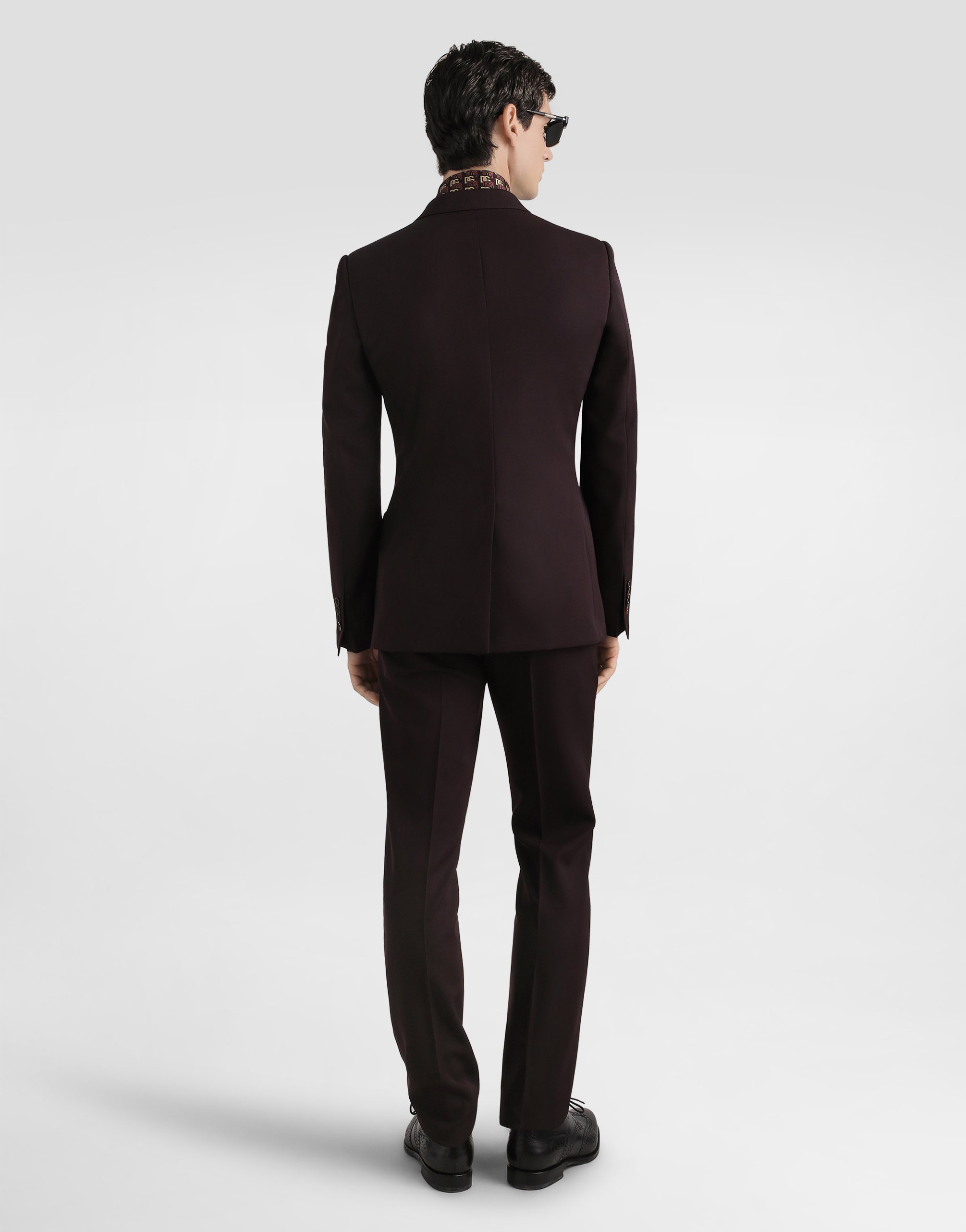Dolce & Gabbana Double-breasted Wool Gabardine Suit In Multi