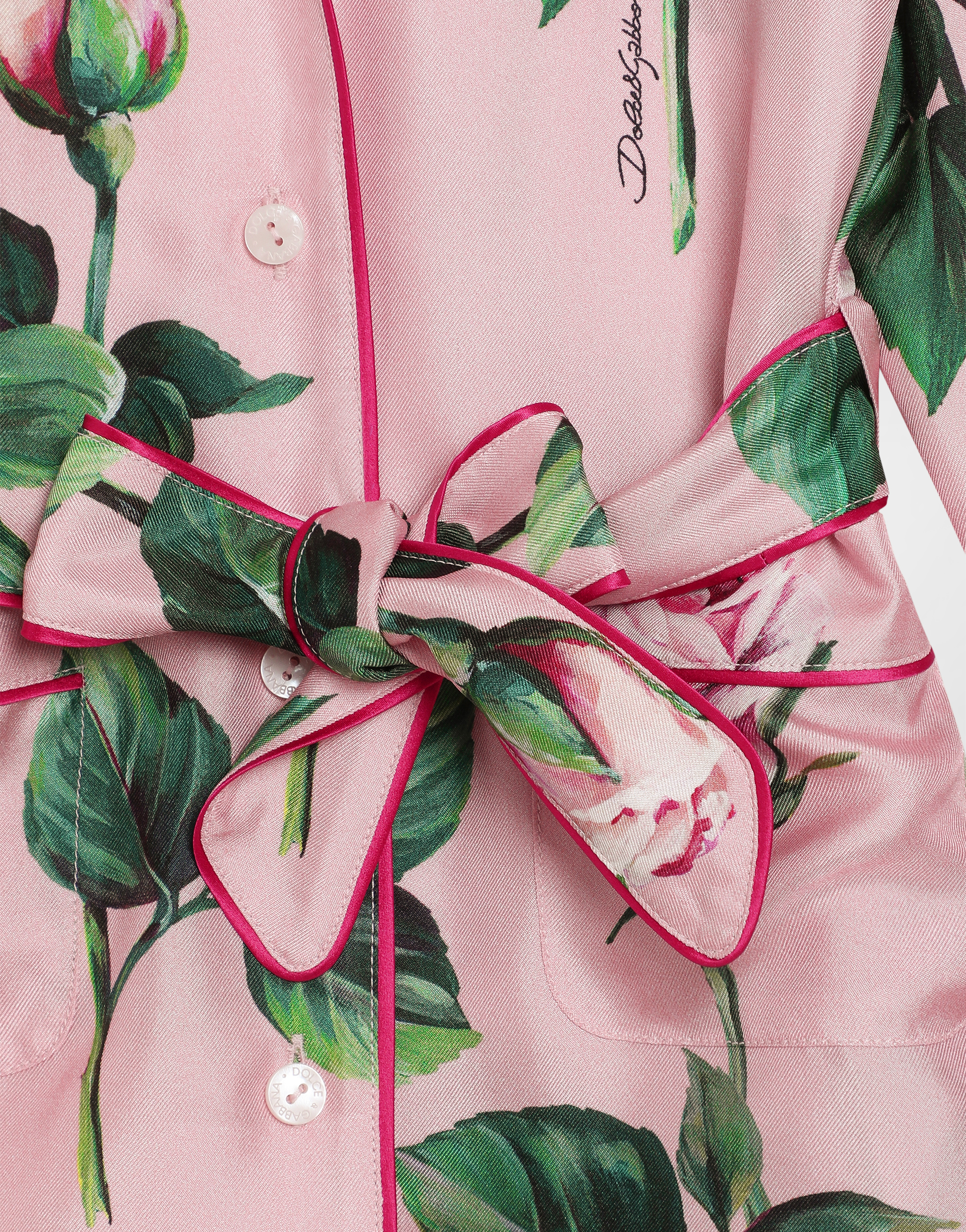 Twill shirt with rose print