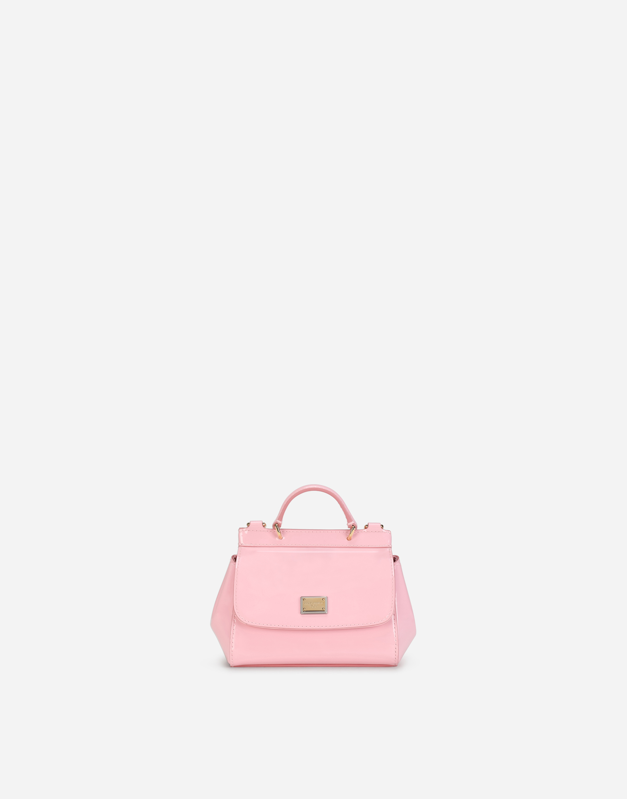 Dolce & Gabbana Kids' Patent Leather Mini Sicily Bag In Pink