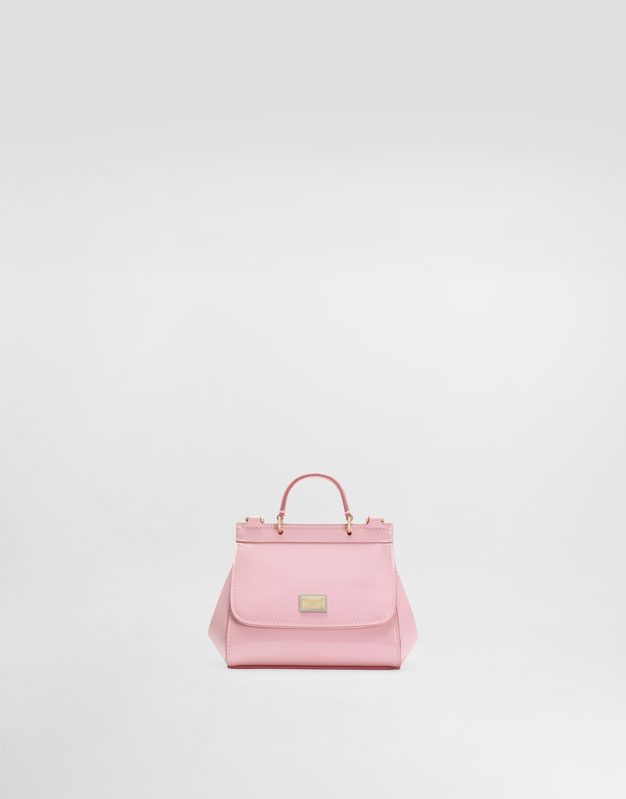 Dolce & Gabbana Patent Leather Mini Sicily Bag In Pink