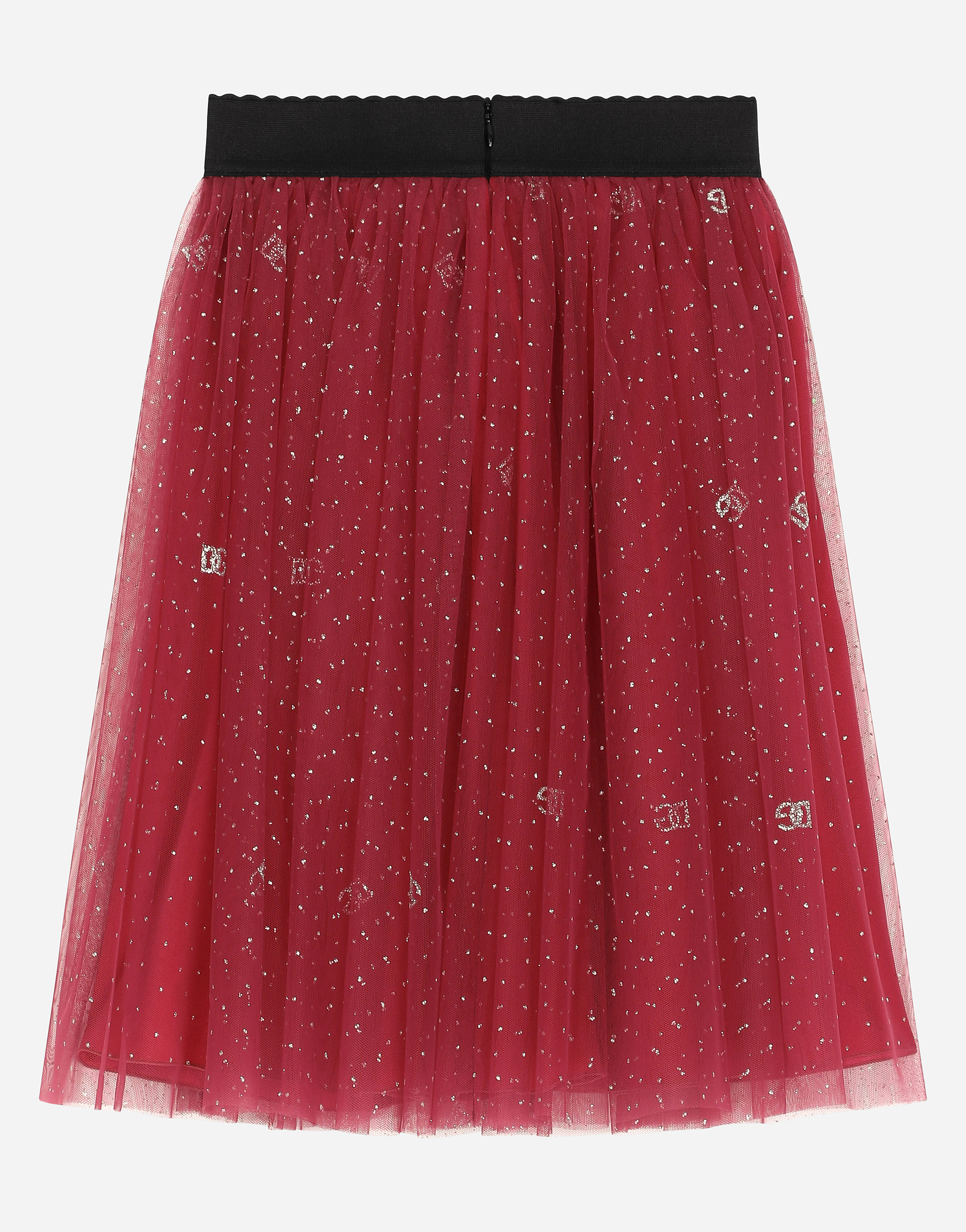 Glittery-print tulle skirt