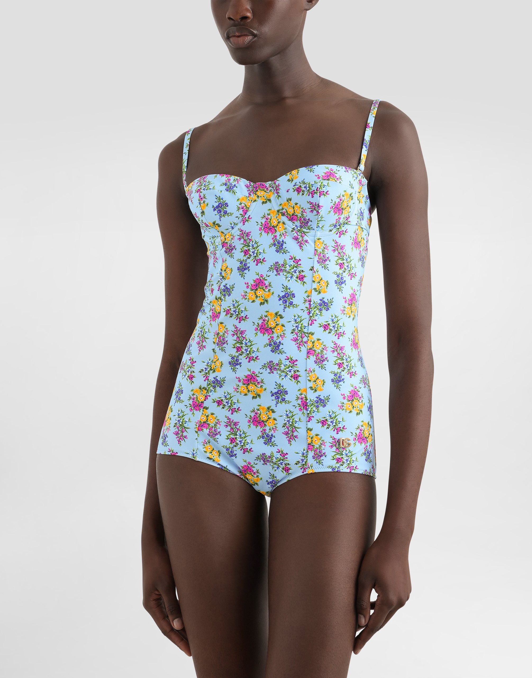  Dolce & Gabbana Small Floral-print Balconette One-piece Swimsuit - Femme Maillots De Bain Multicolor 4 