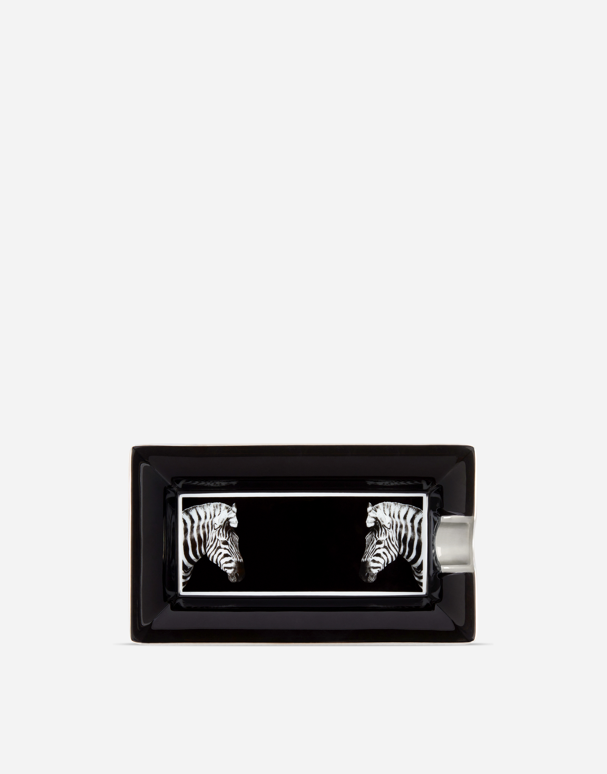 Dolce & Gabbana Zebra Porcelain Ashtray In Multicolor