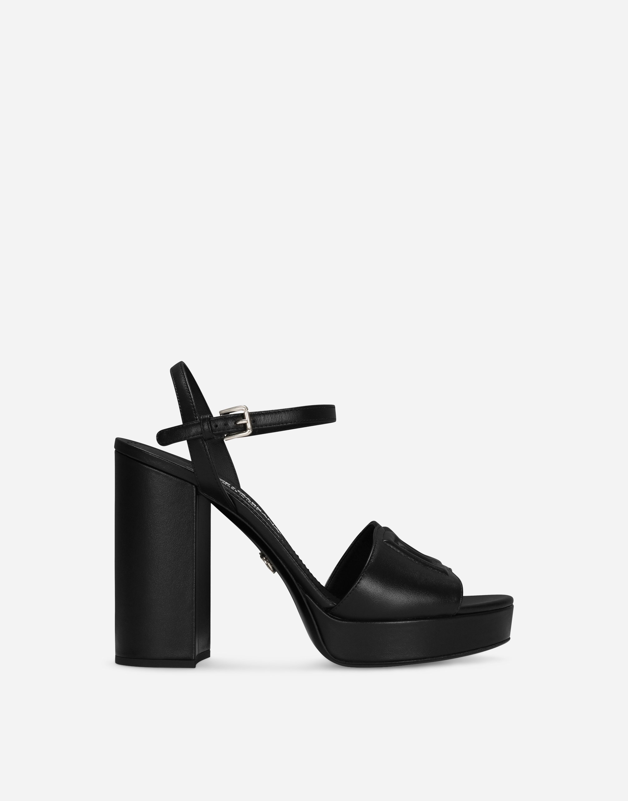 Dolce & Gabbana Ankle Strap Block Heel Sandals In Black