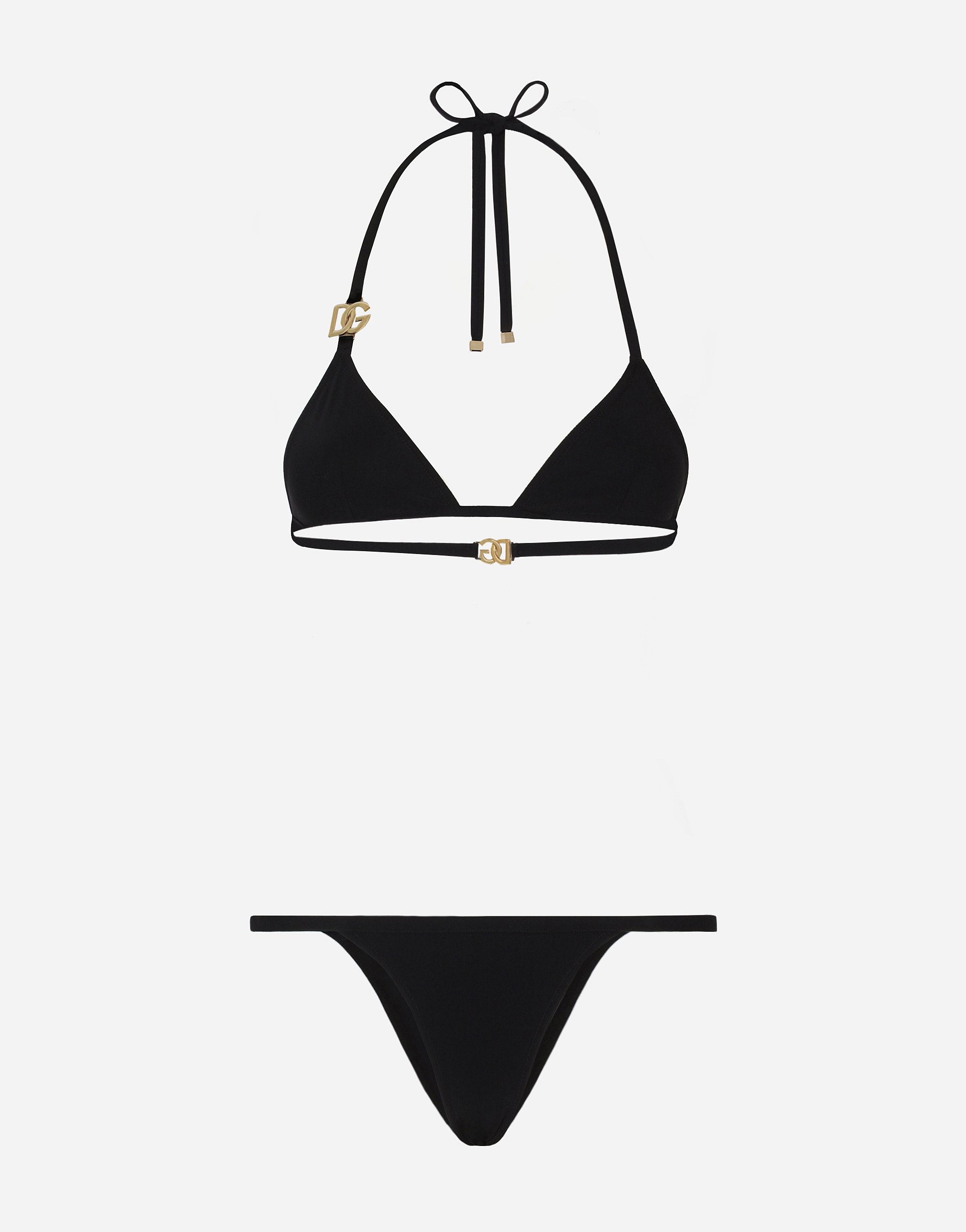 Dolce & Gabbana Triangolo+tanga - Woman Swimwear Black Jersey