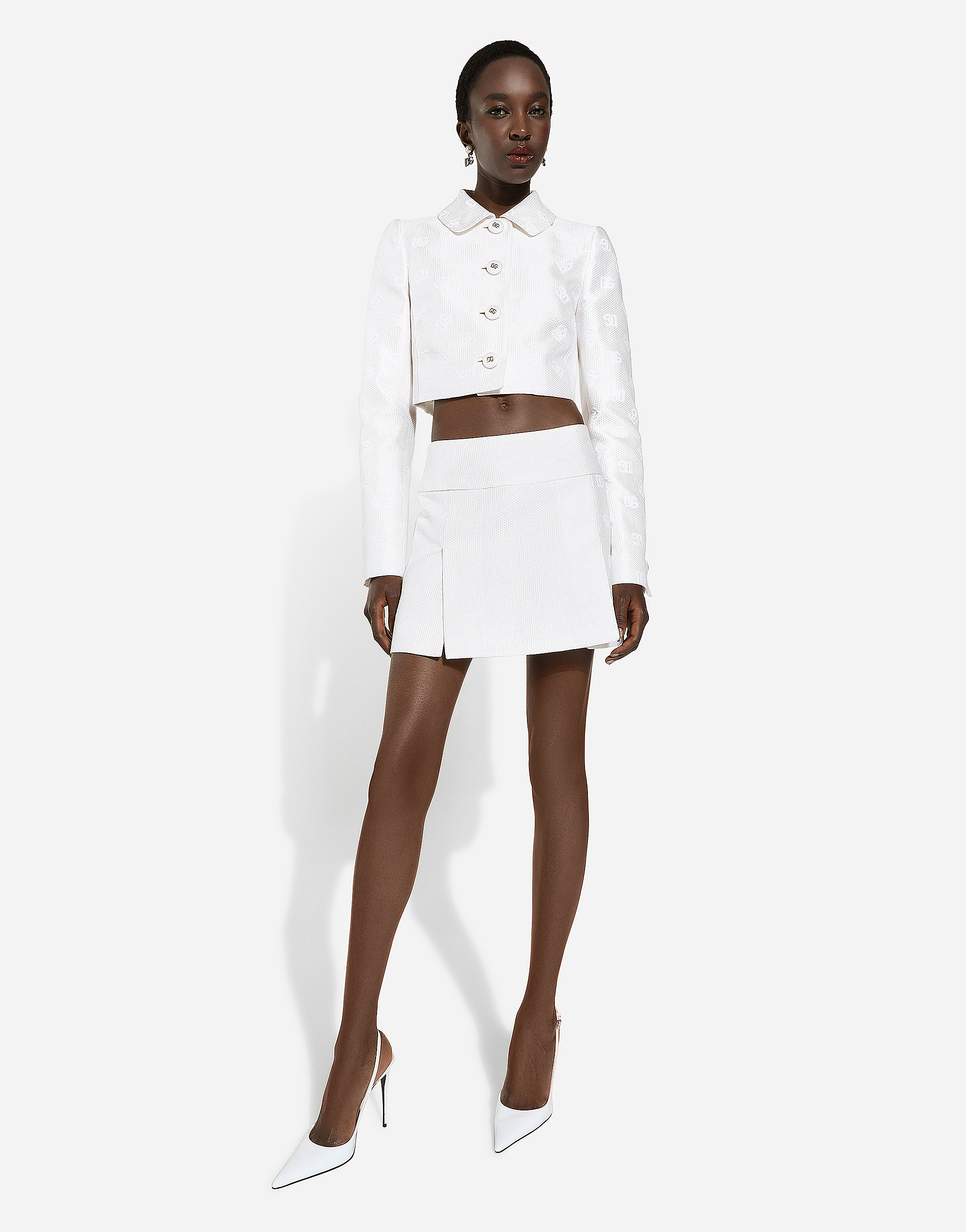Dolce & Gabbana Woman Jacket White Size 10 Cotton, Polyester, Silk In White