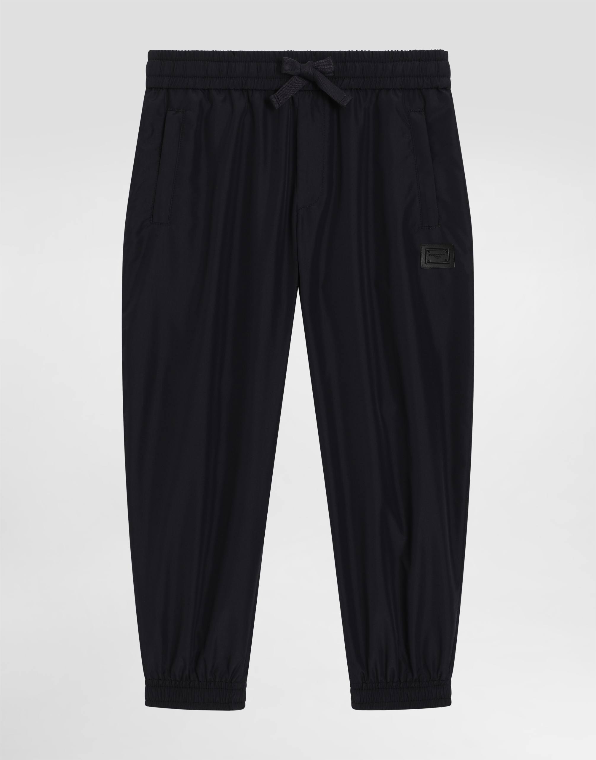Dolce & Gabbana Nylon Jogging Pants With Branded Tag In Blue