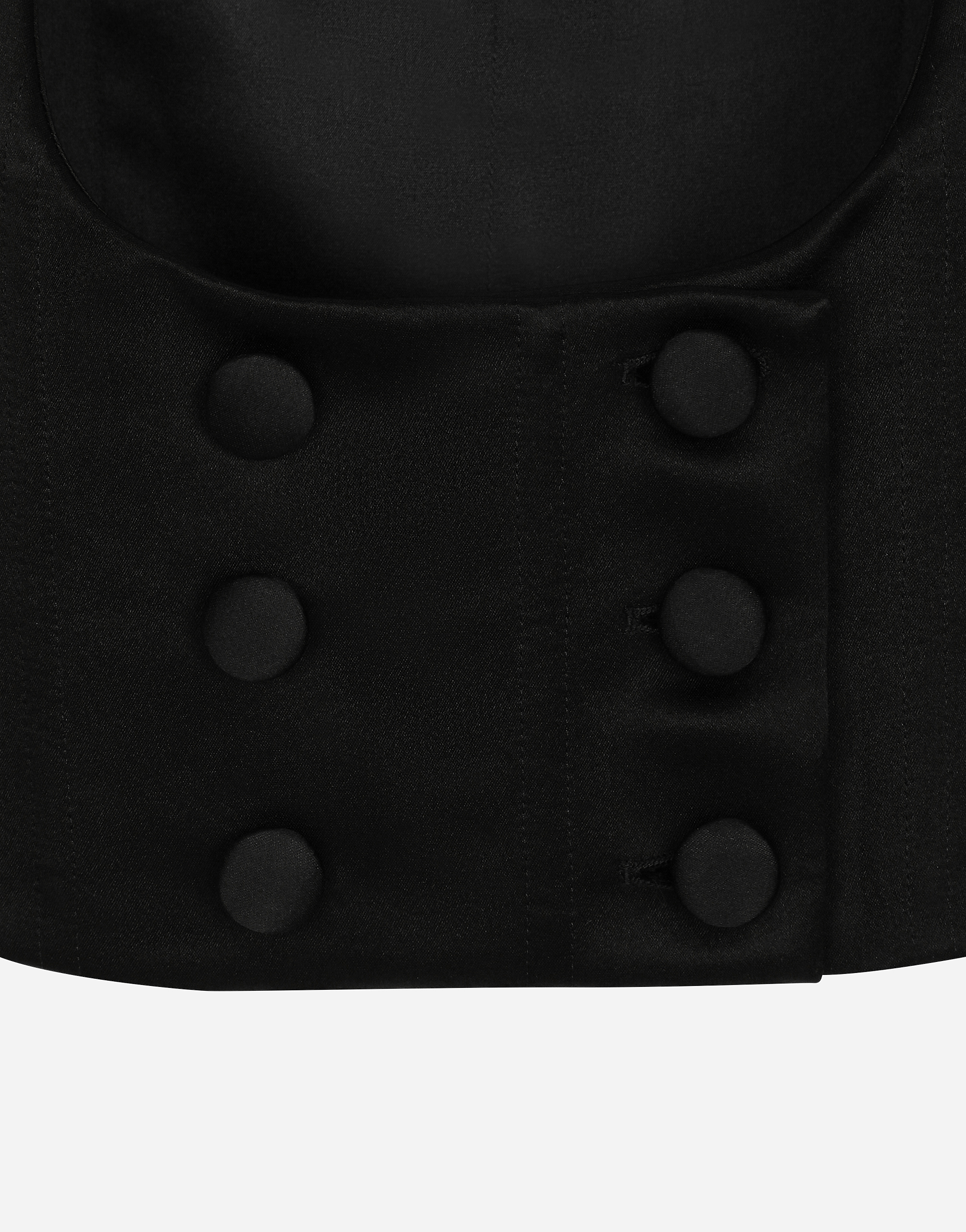 Dolce & Gabbana Double-breasted Duchess Silk Tuxedo Waistcoat In Black