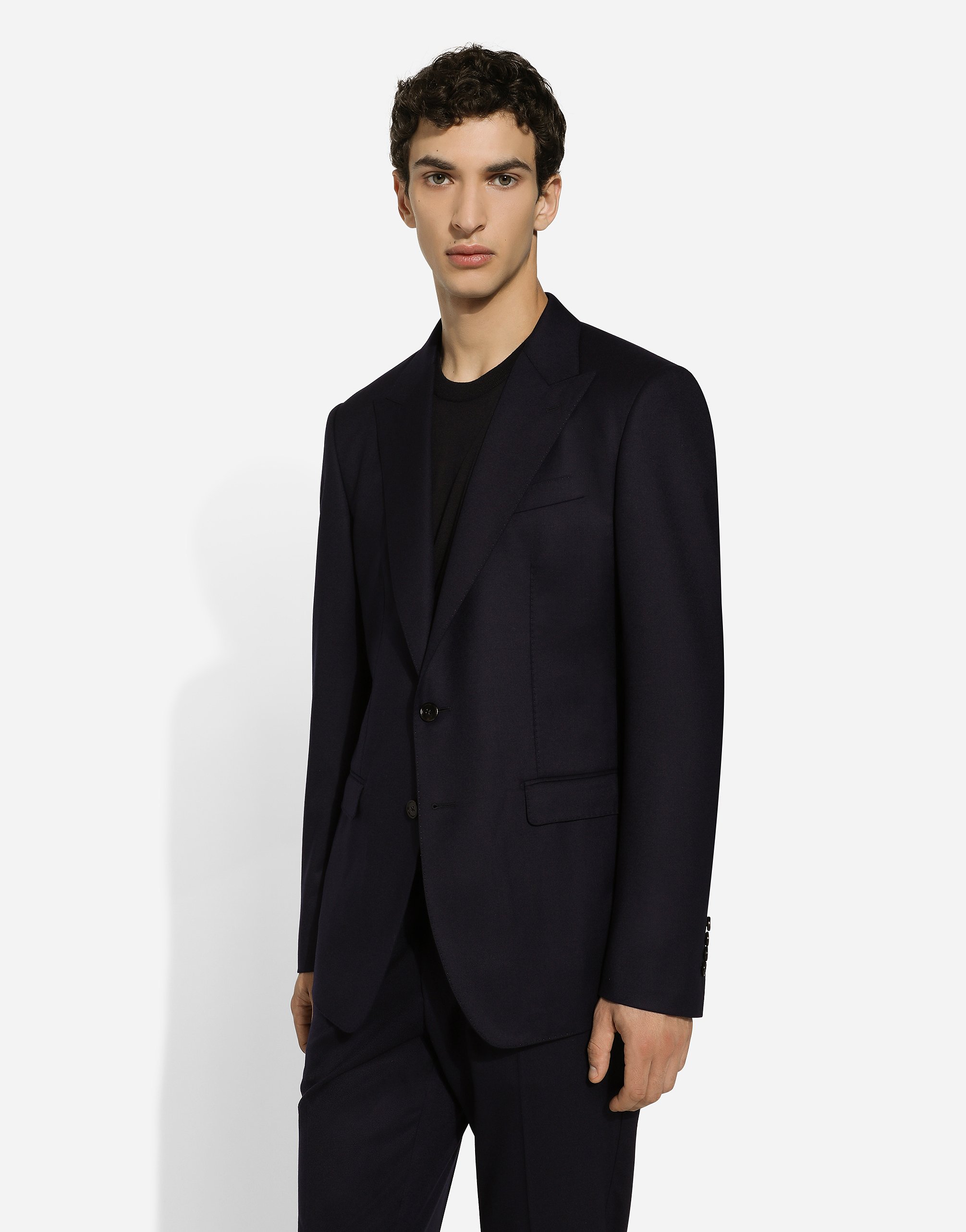 Dolce & Gabbana Single-breasted Flannel Taormina-fit Jacket In Blue
