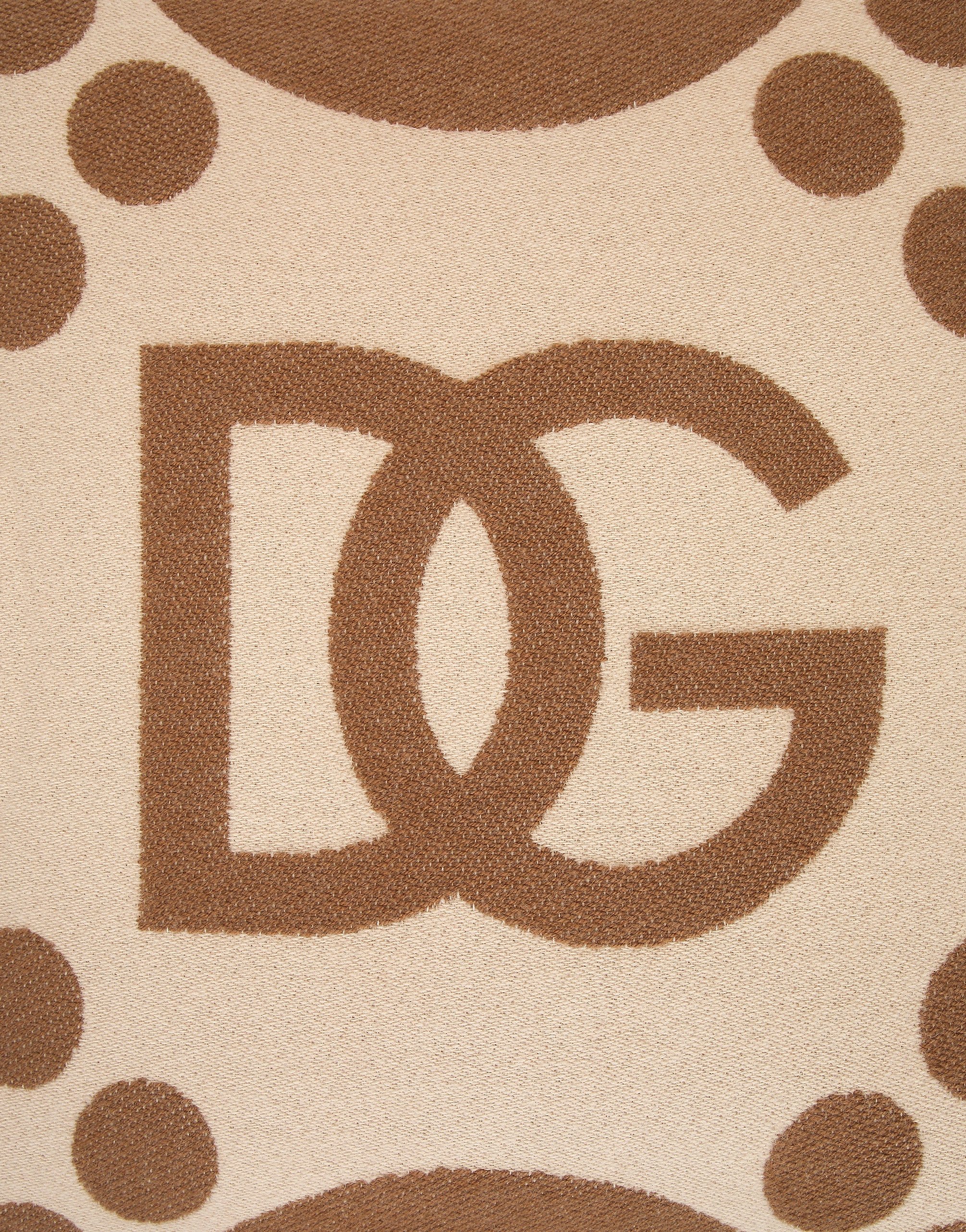 Dolce & Gabbana Wool Jacquard Cushion Medium In Brown