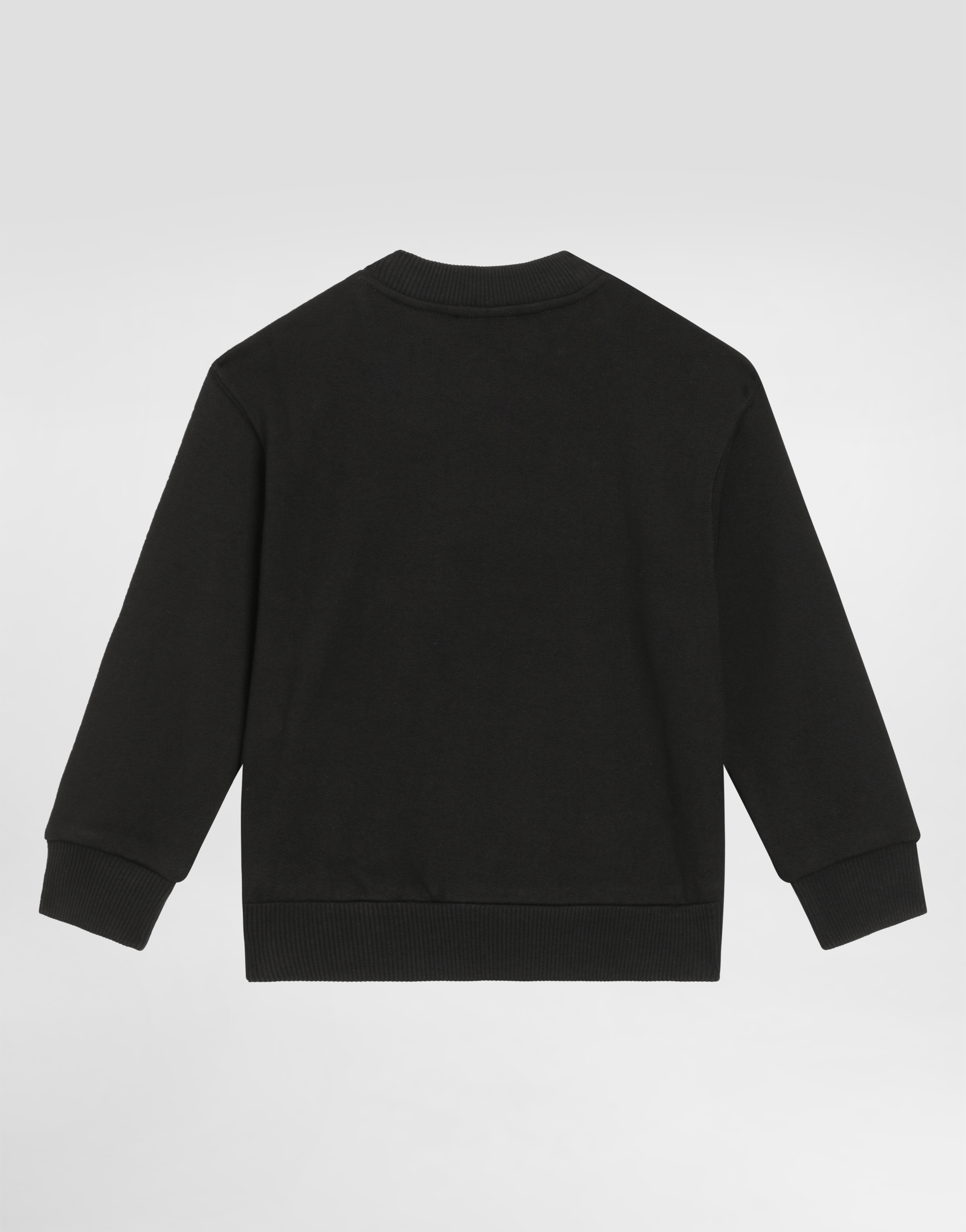  Dolce & Gabbana Dolce & Gabbana Jersey Round-neck Sweatshirt With Dg Milano Embroidery - Man T-shirts And Sweatshirts Black Cotton 8 Years 
