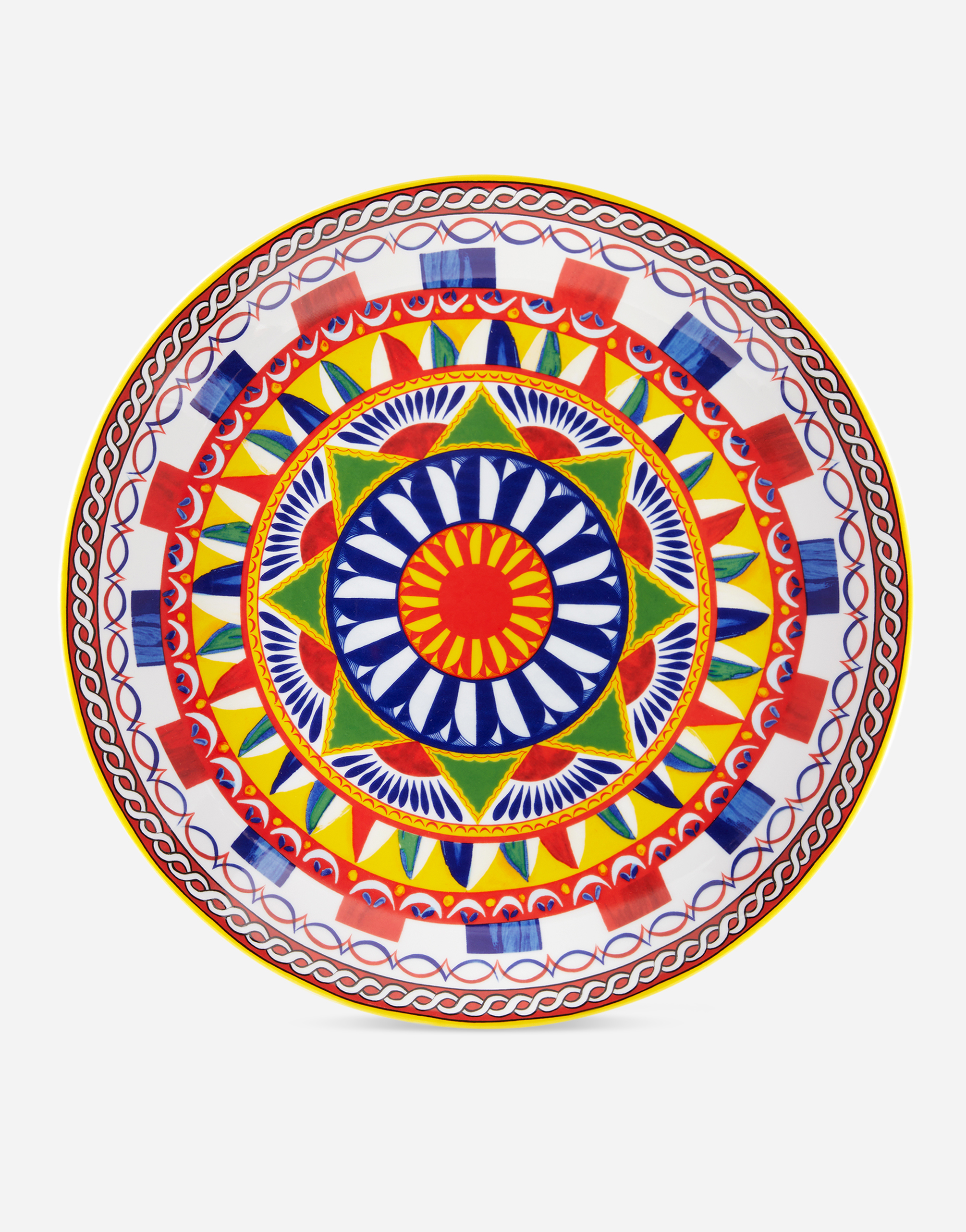 Dolce & Gabbana Porcelain Platter In Multicolor