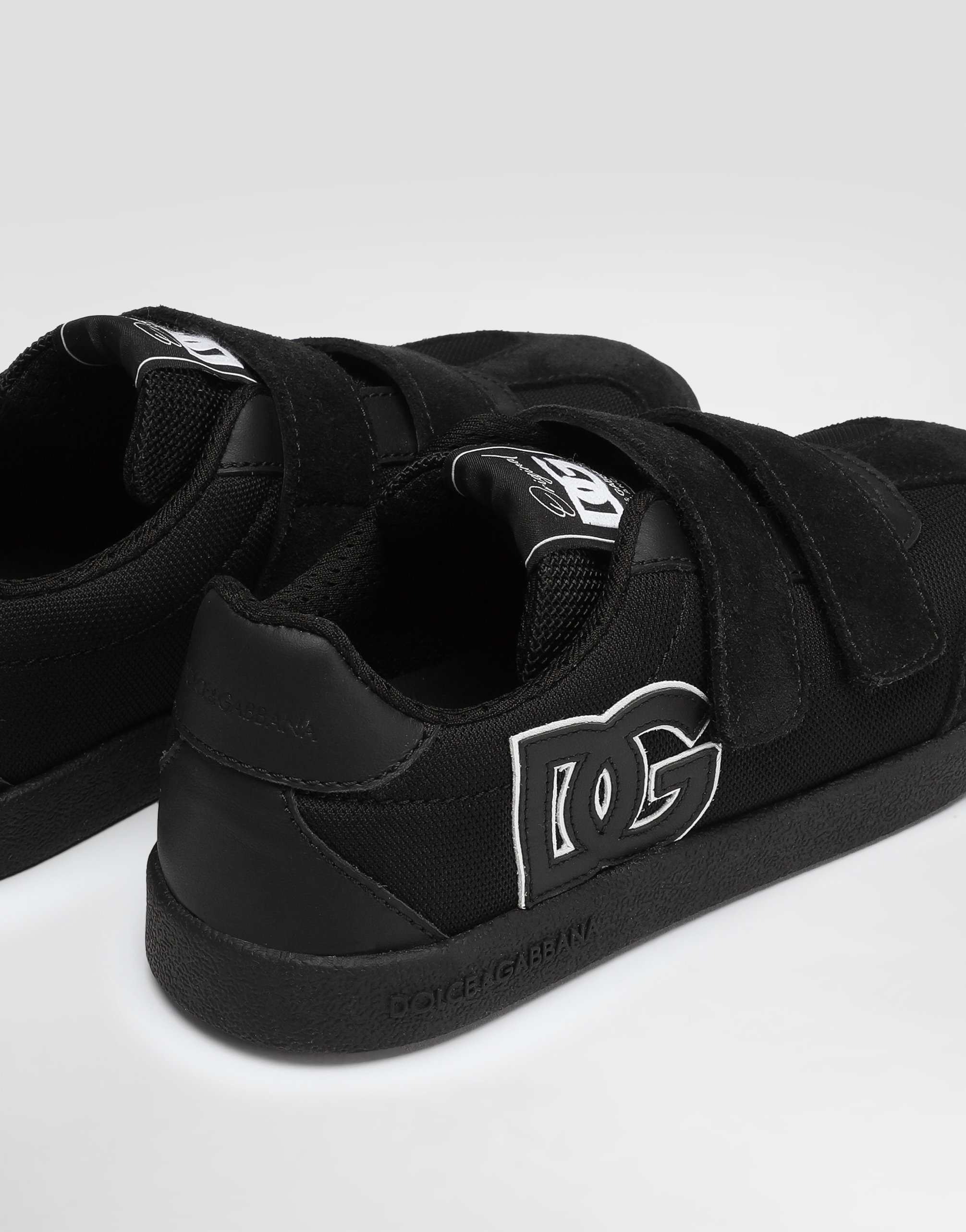 Dolce & Gabbana Dg Original Calfskin Low-top Sneakers With Dg Logo In Black