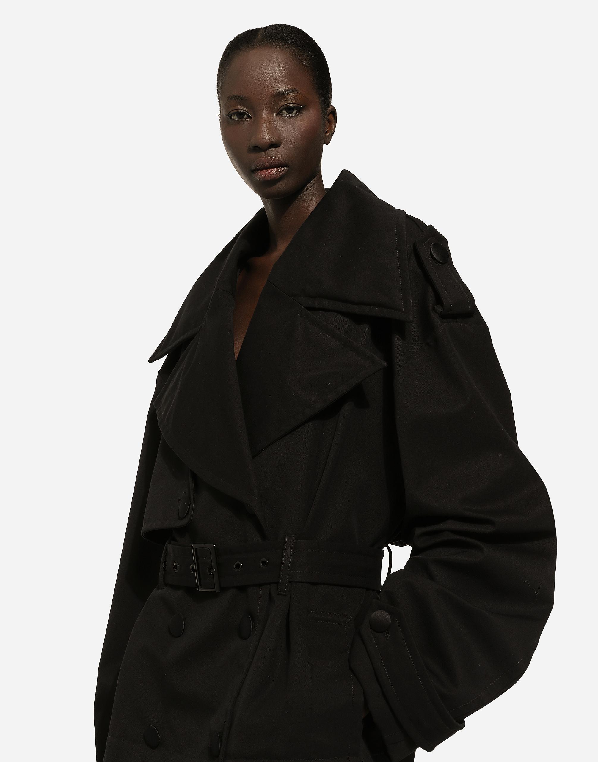 Dolce & Gabbana Belted Double-breasted Jacket In Black