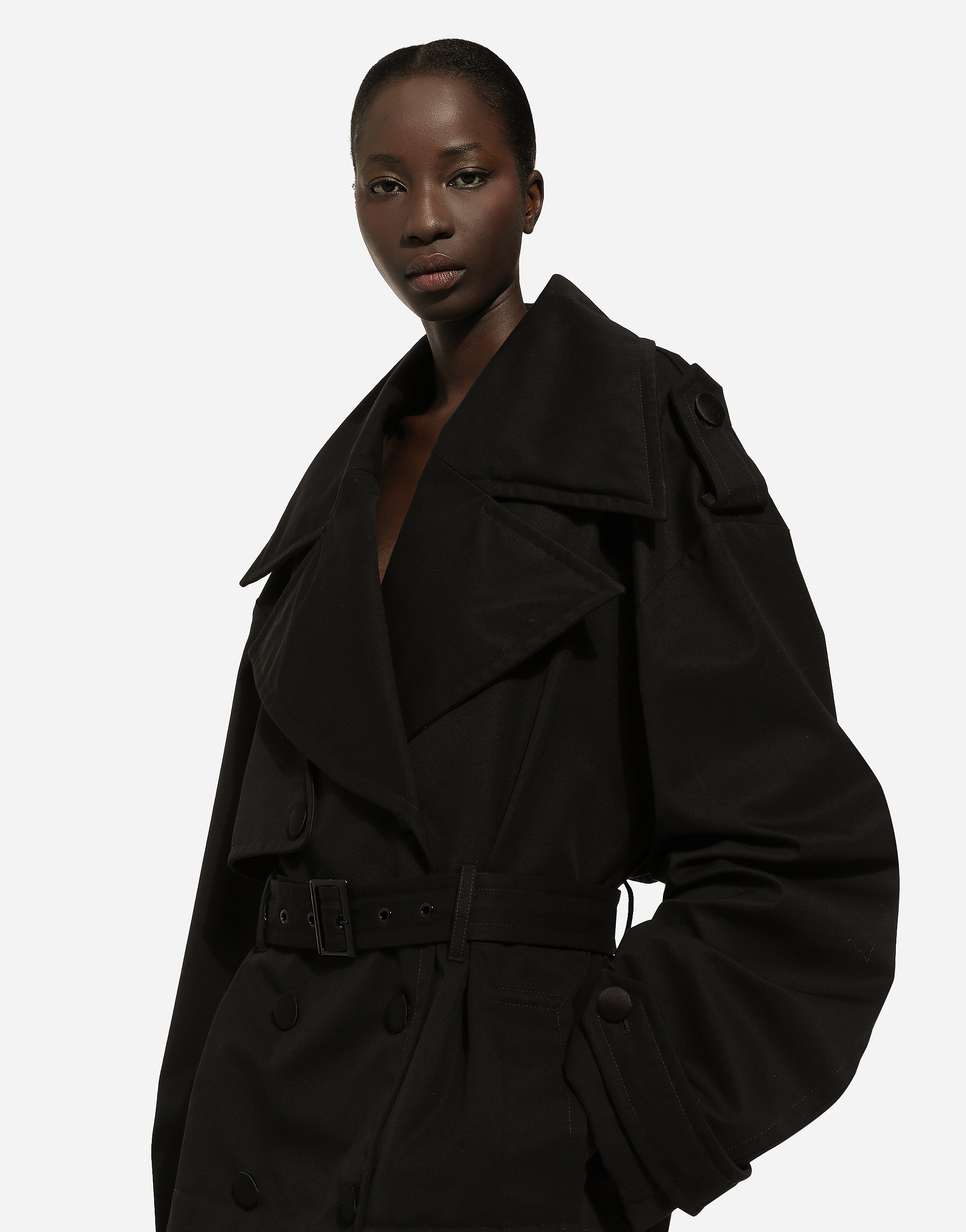 Dolce & Gabbana Belted Double-breasted Jacket In Black