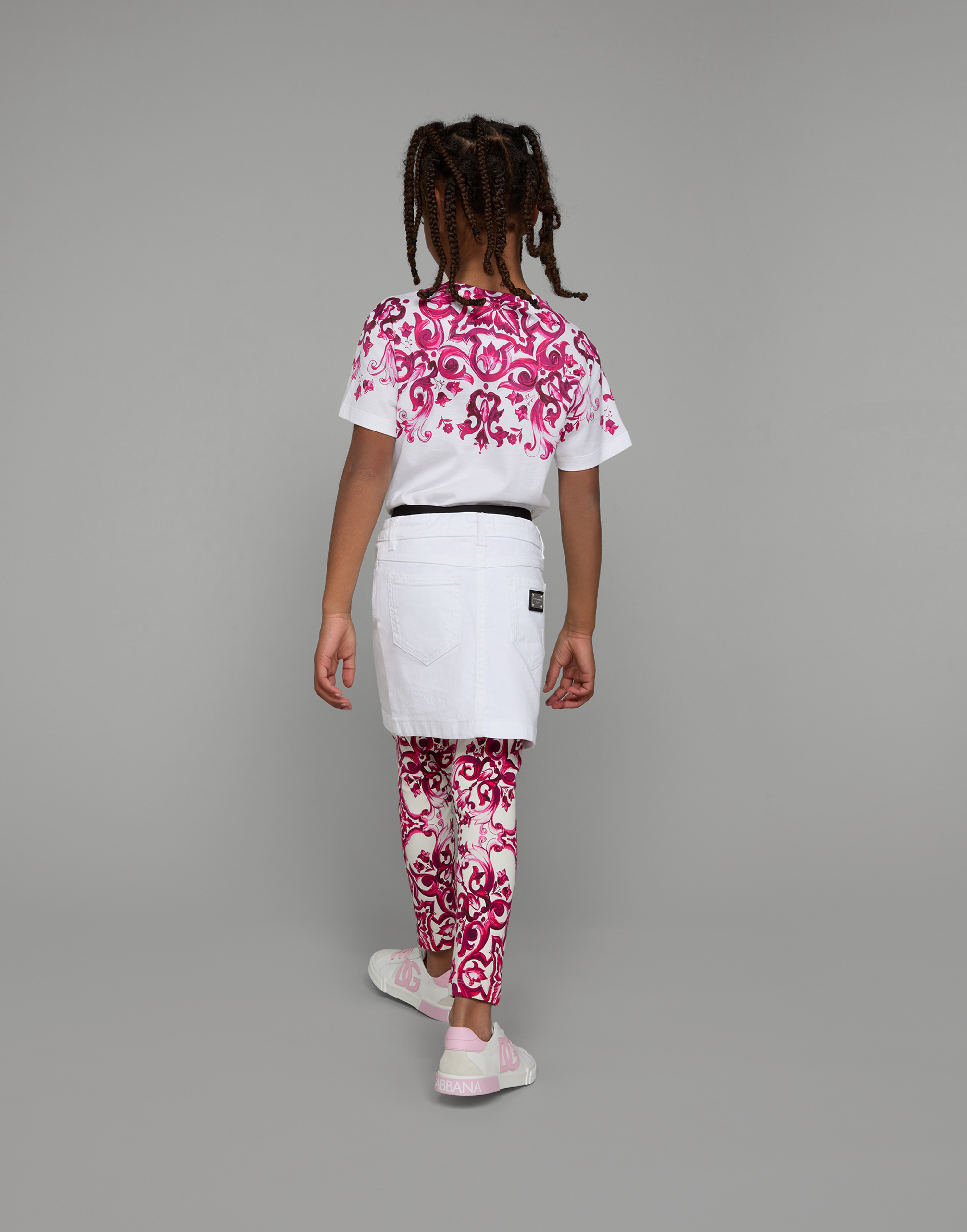 Shop Dolce & Gabbana 5-pocket Short Skirt In Ripped Denim In Multicolor