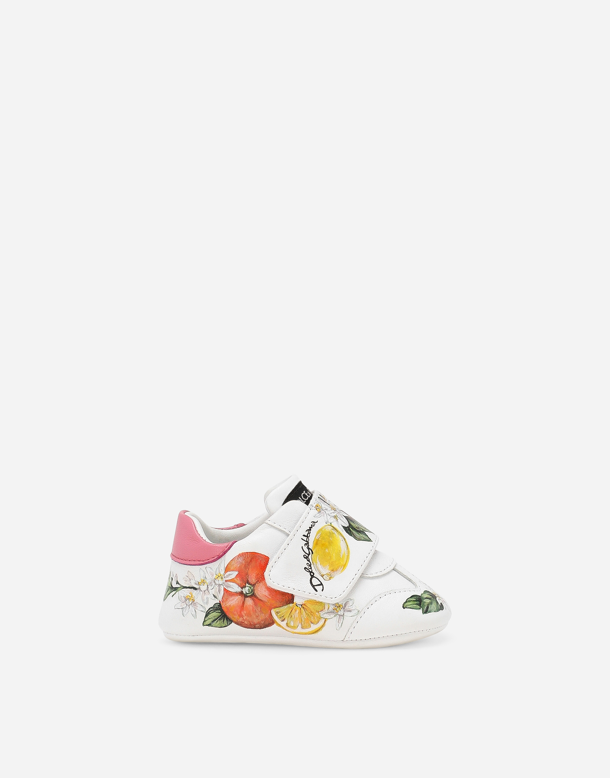 Dolce & Gabbana Printed Nappa Leather Trainers In Multi