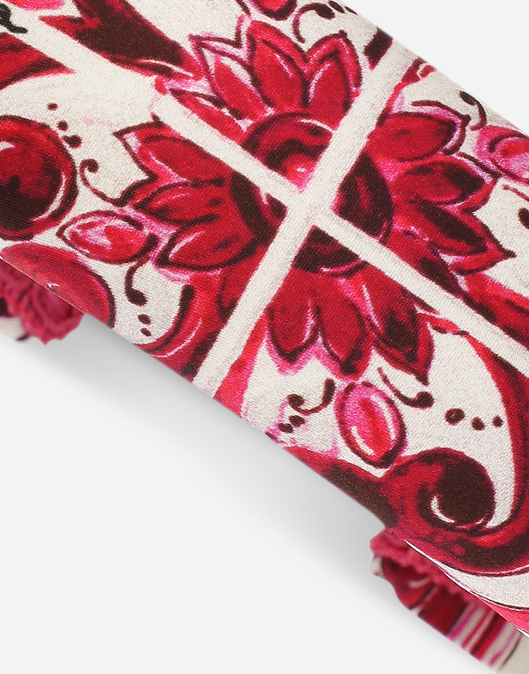 DOLCE & GABBANA MAJOLICA-PRINT SATIN HAIR BAND