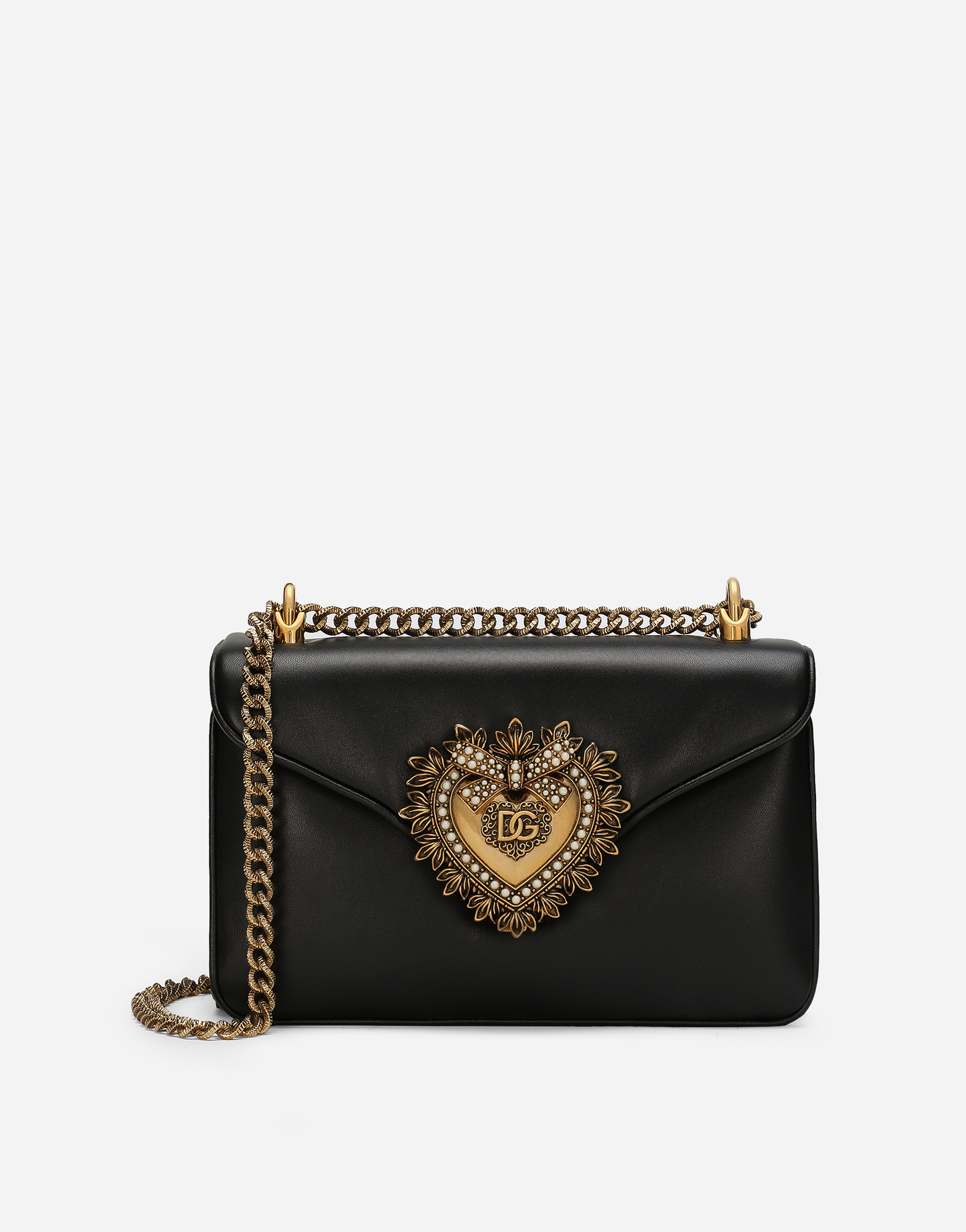 Dolce & Gabbana Devotion Shoulder Bag In Black