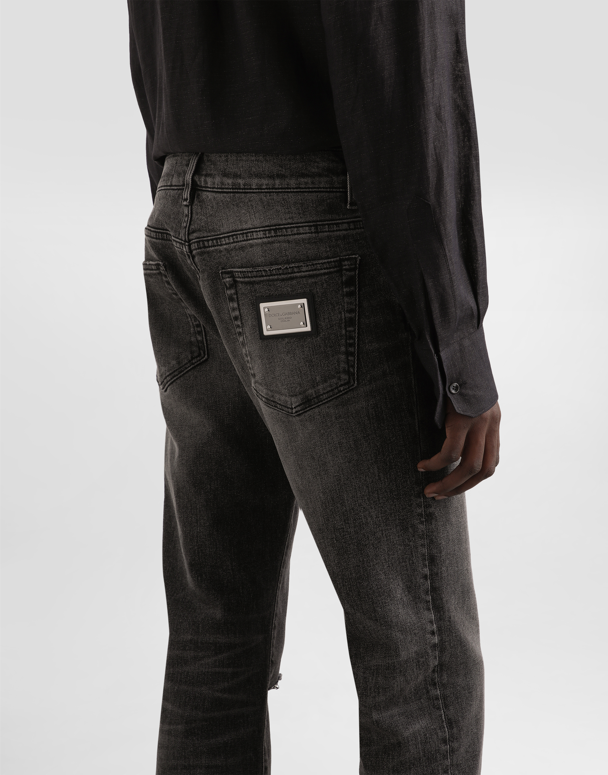 Skinny stretch cotton jeans