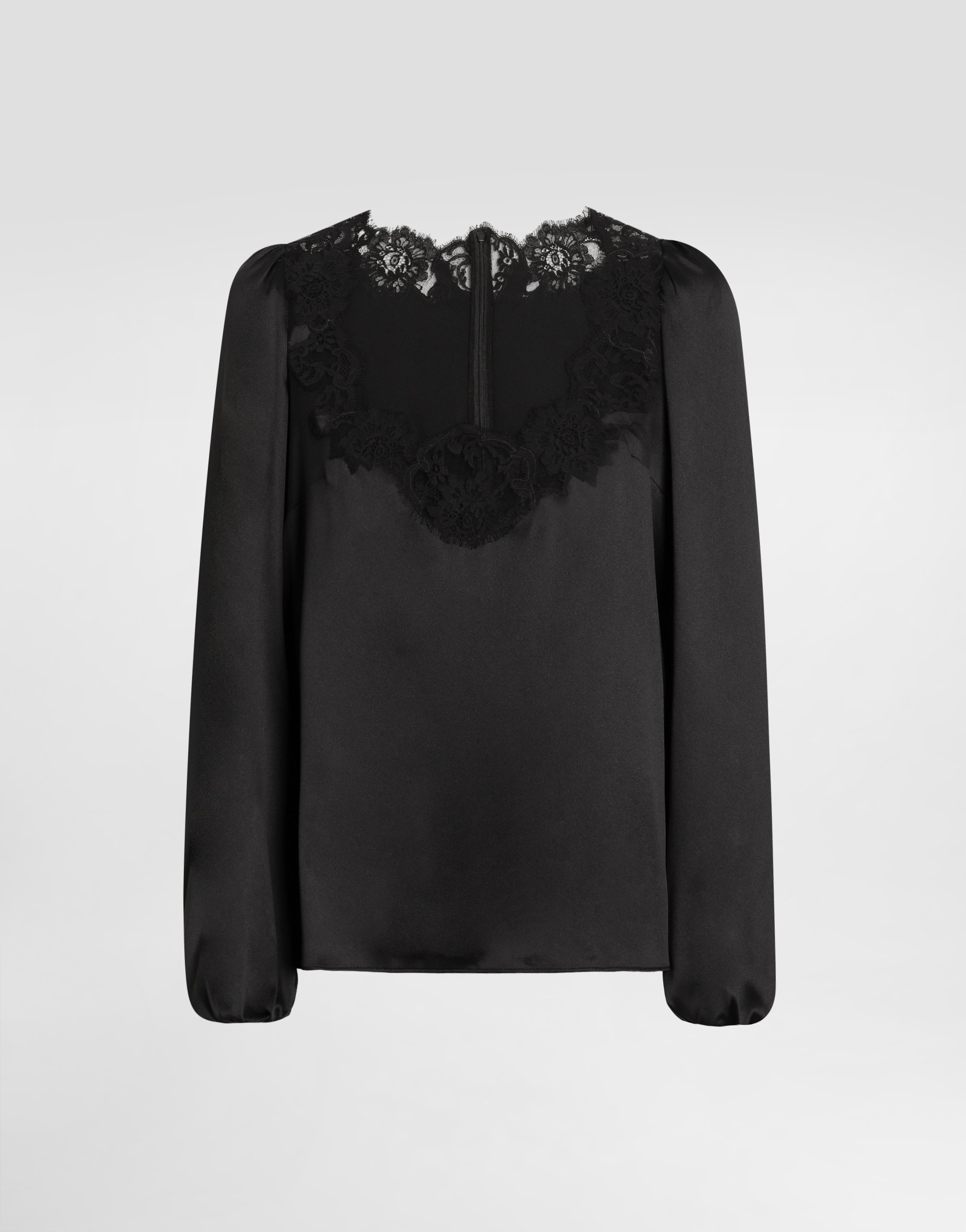 Dolce & Gabbana Stretch Satin Blouse In Black