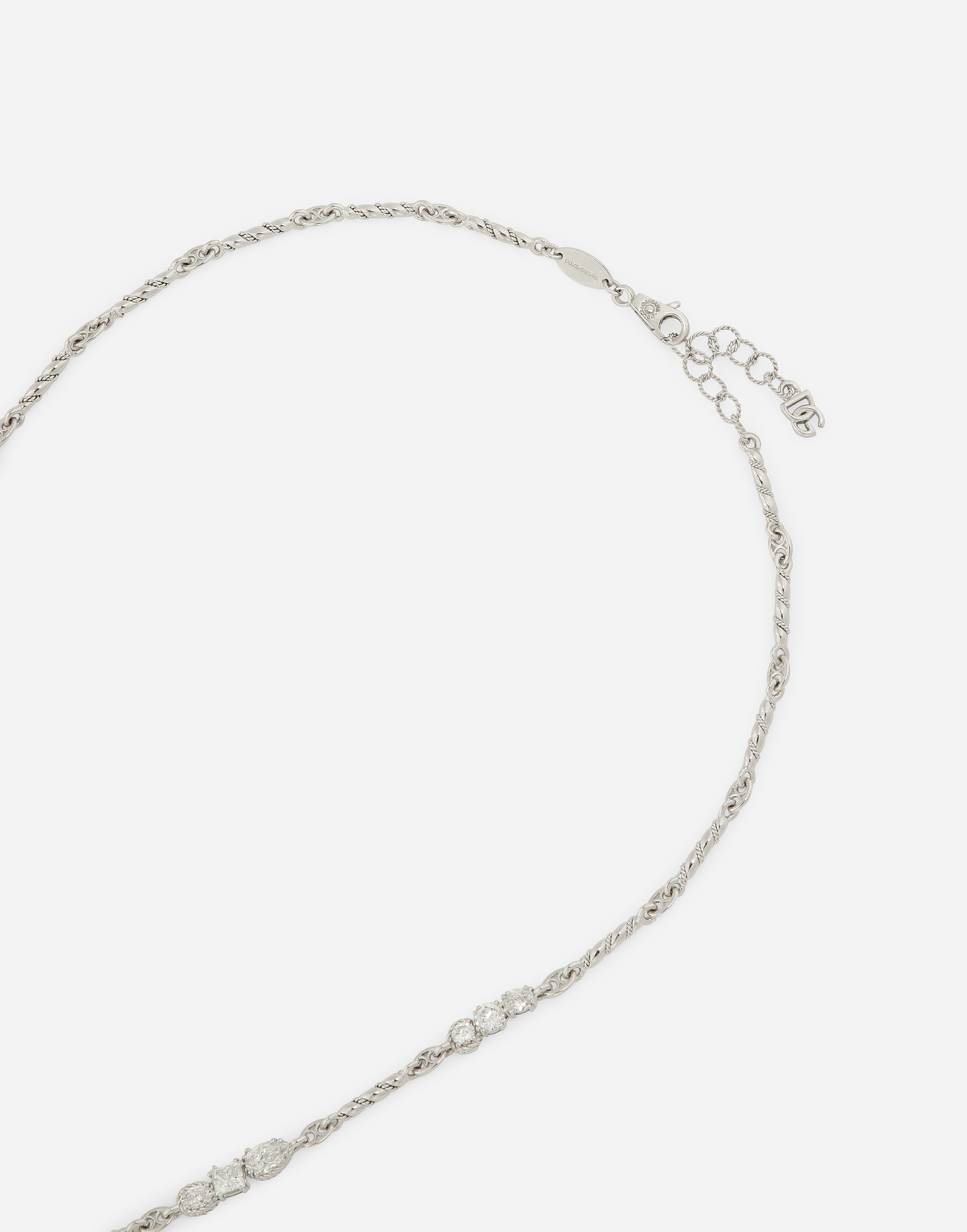 Shop Dolce & Gabbana Easy Diamond Necklace In White Gold 18kt And Diamonds In ホワイト