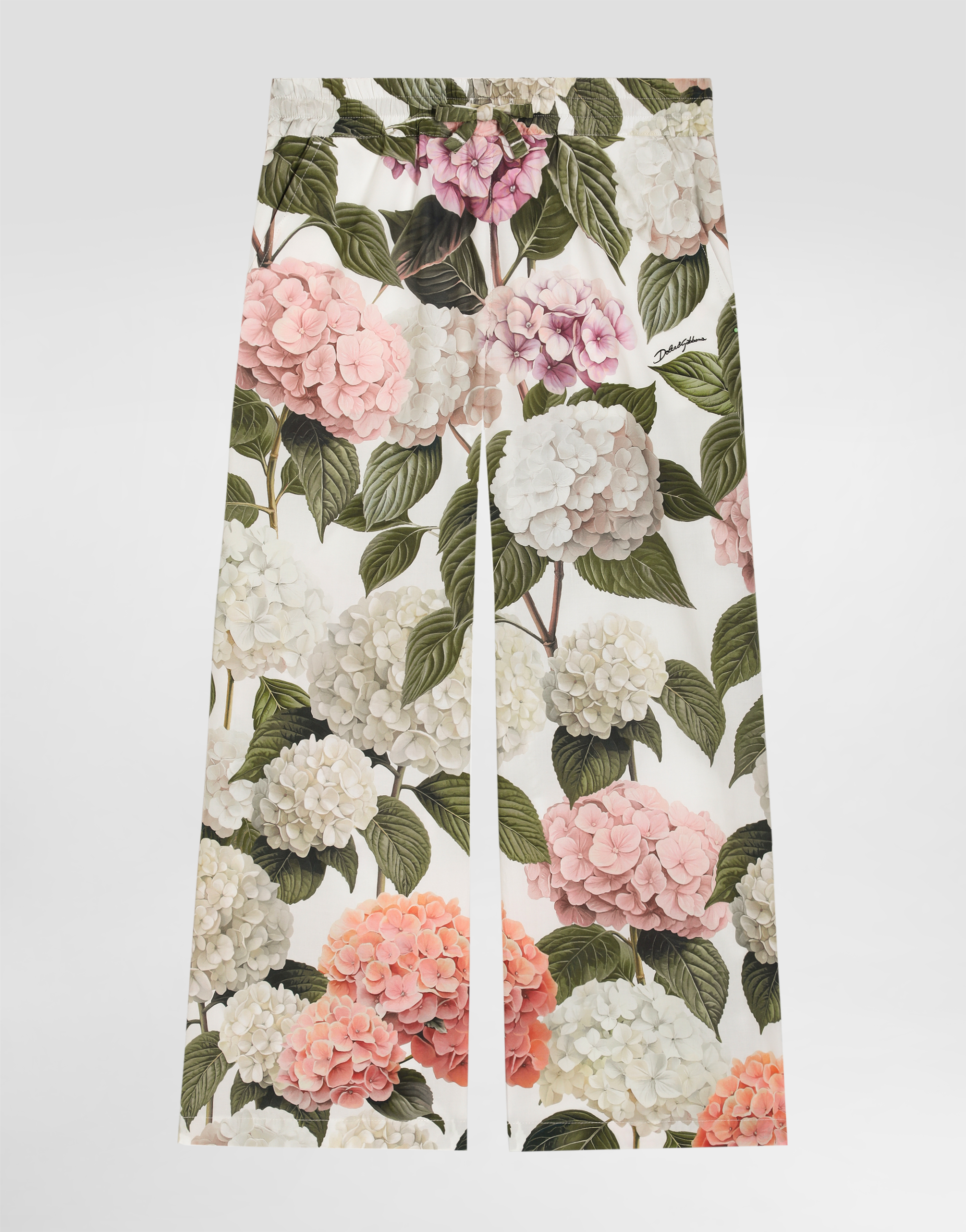 Dolce & Gabbana Hydrangea-print Poplin Trousers In Multi