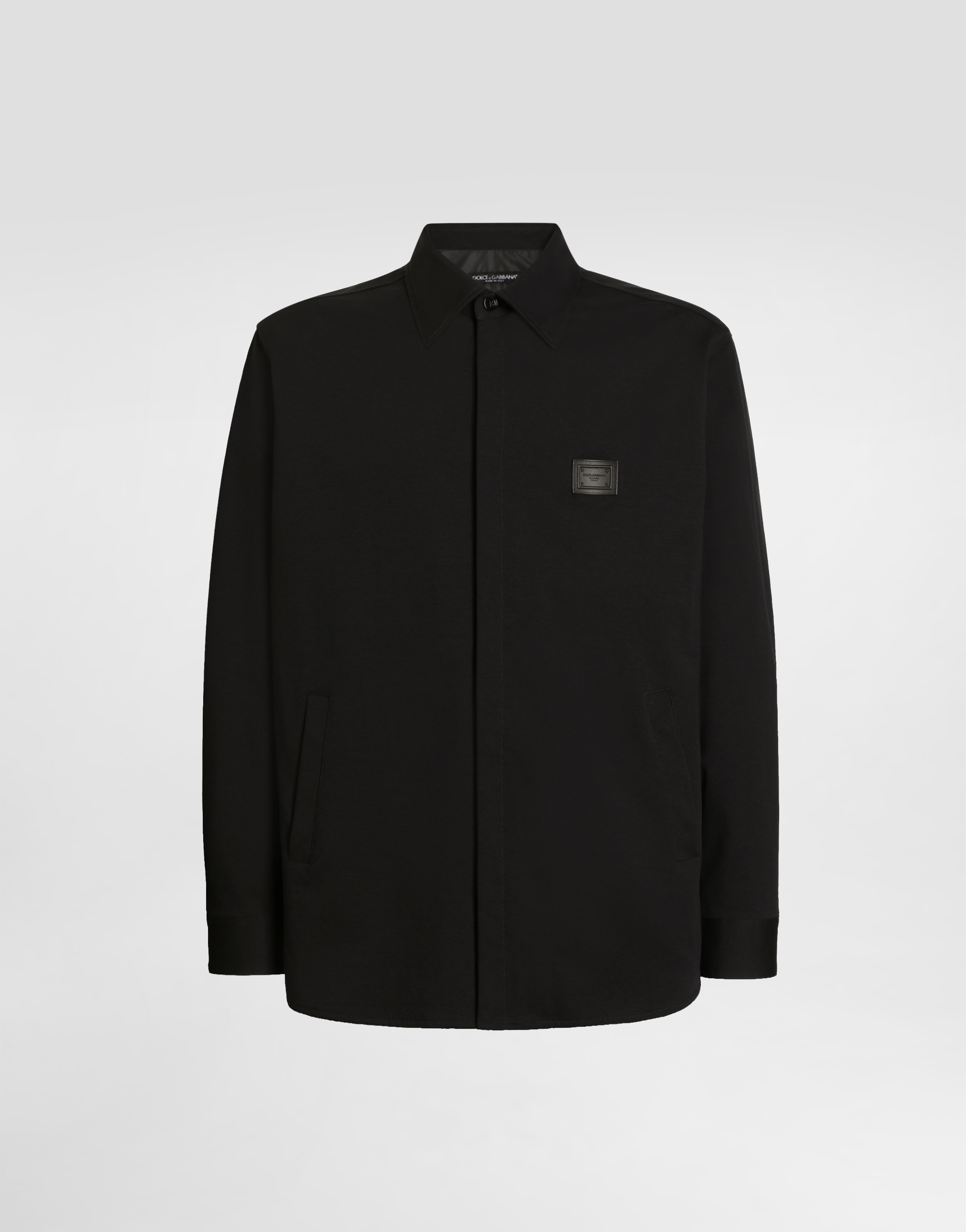 Technical fabric shirt with tag in Black for Men | Dolce&Gabbana® US