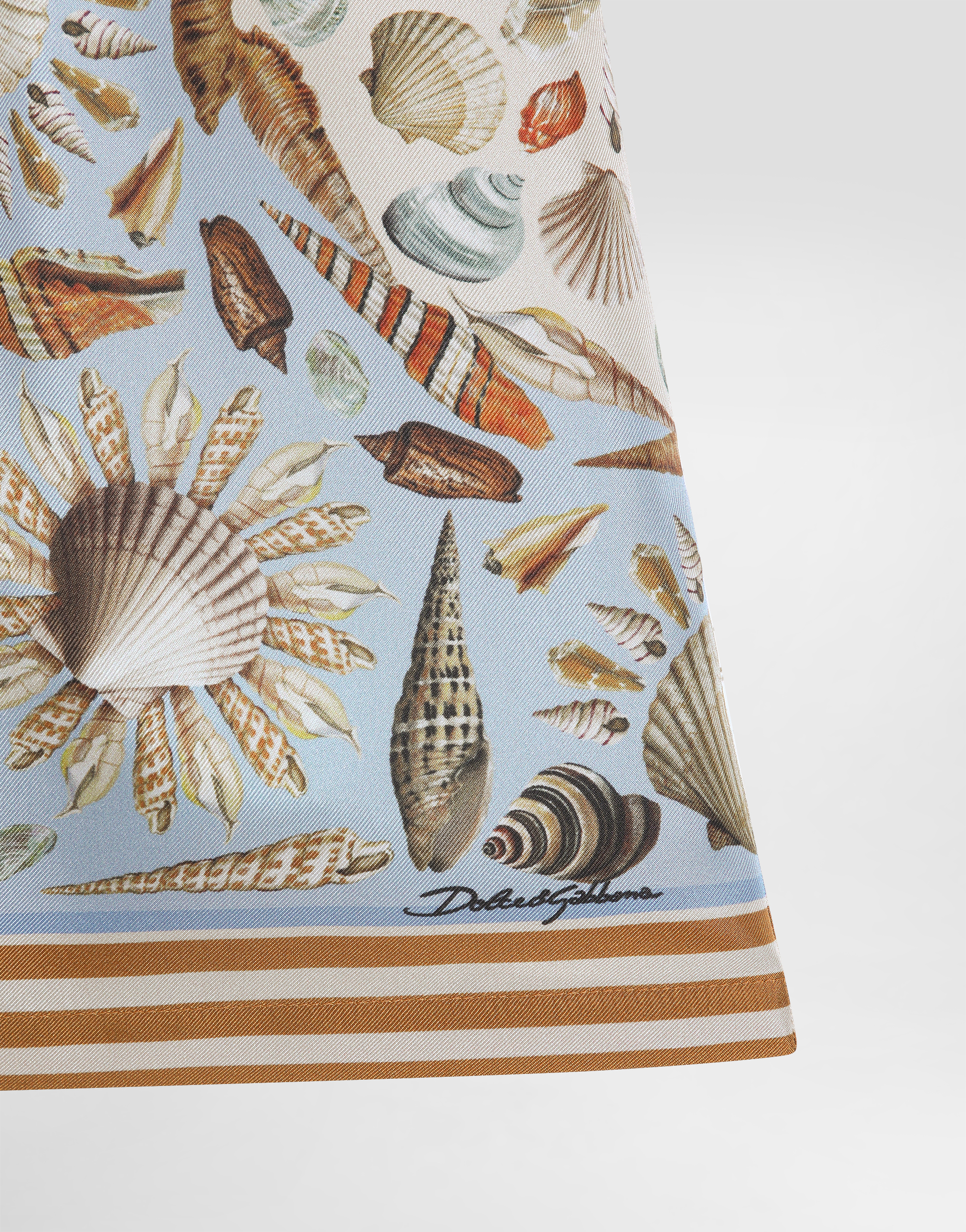 Shell-print twill bermuda shorts
