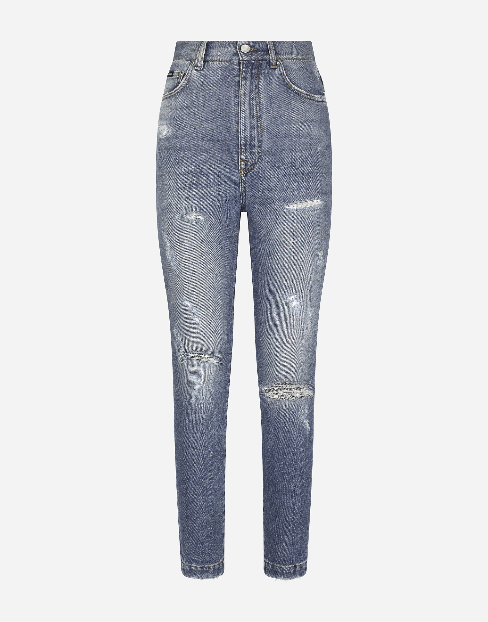 Dolce & Gabbana Grace Jeans With Ripped Details In Multicolor