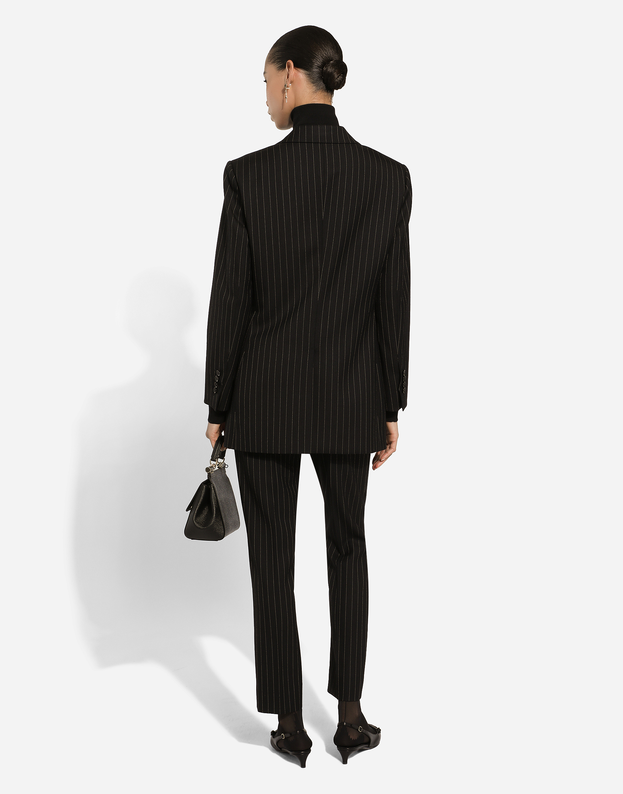 Dolce & Gabbana Tailored Pinstripe Wool Pants In Multicolor
