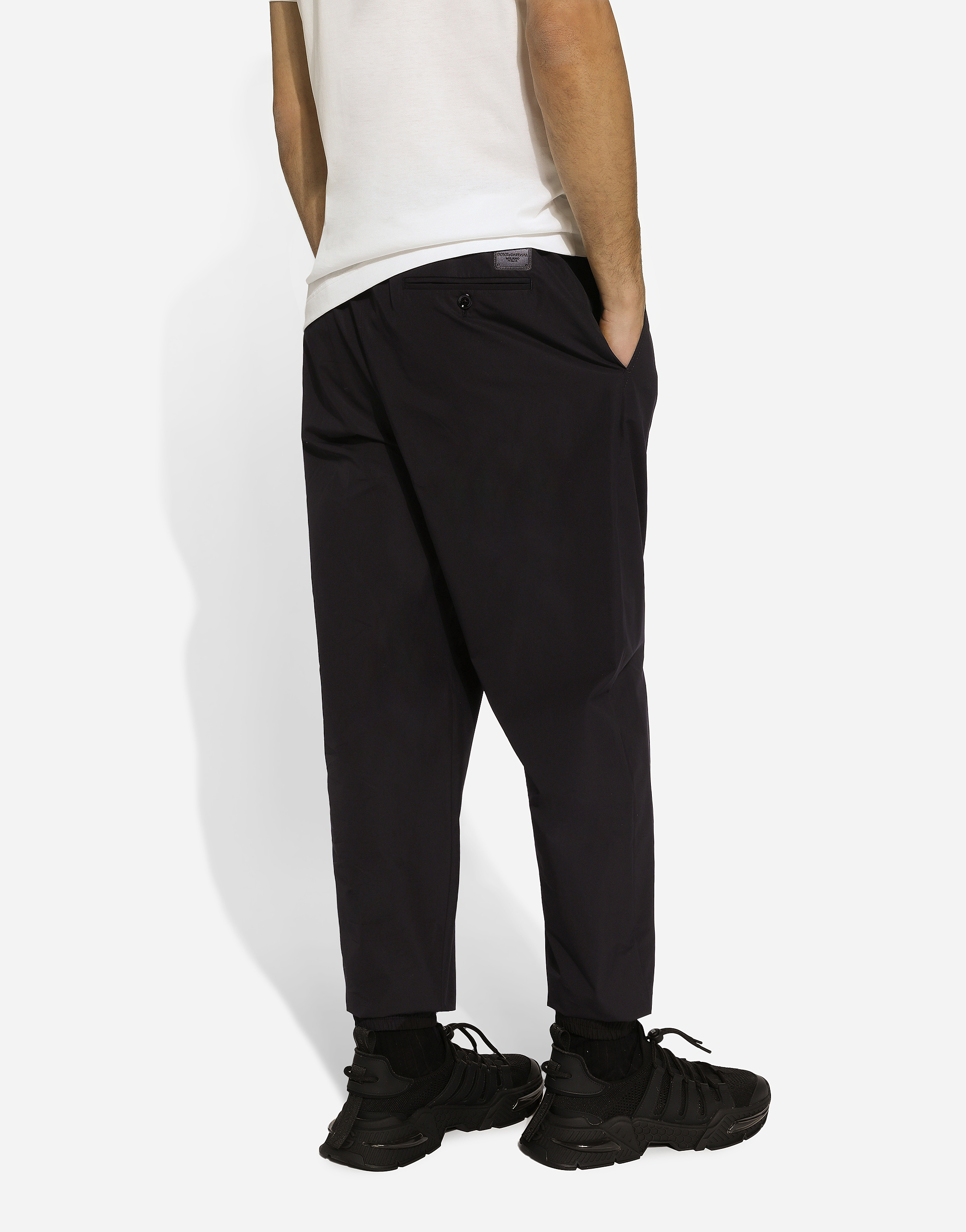 Dolce & Gabbana Drawstring-waist Cotton Track Pants In ブラック