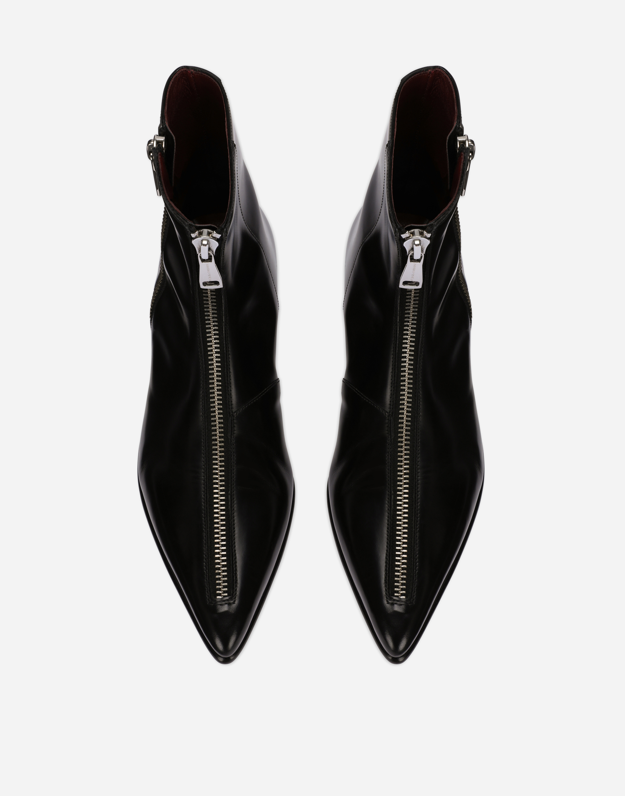 DOLCE & GABBANA BRUSHED CALFSKIN ANKLE BOOTS WITH ZIPPER