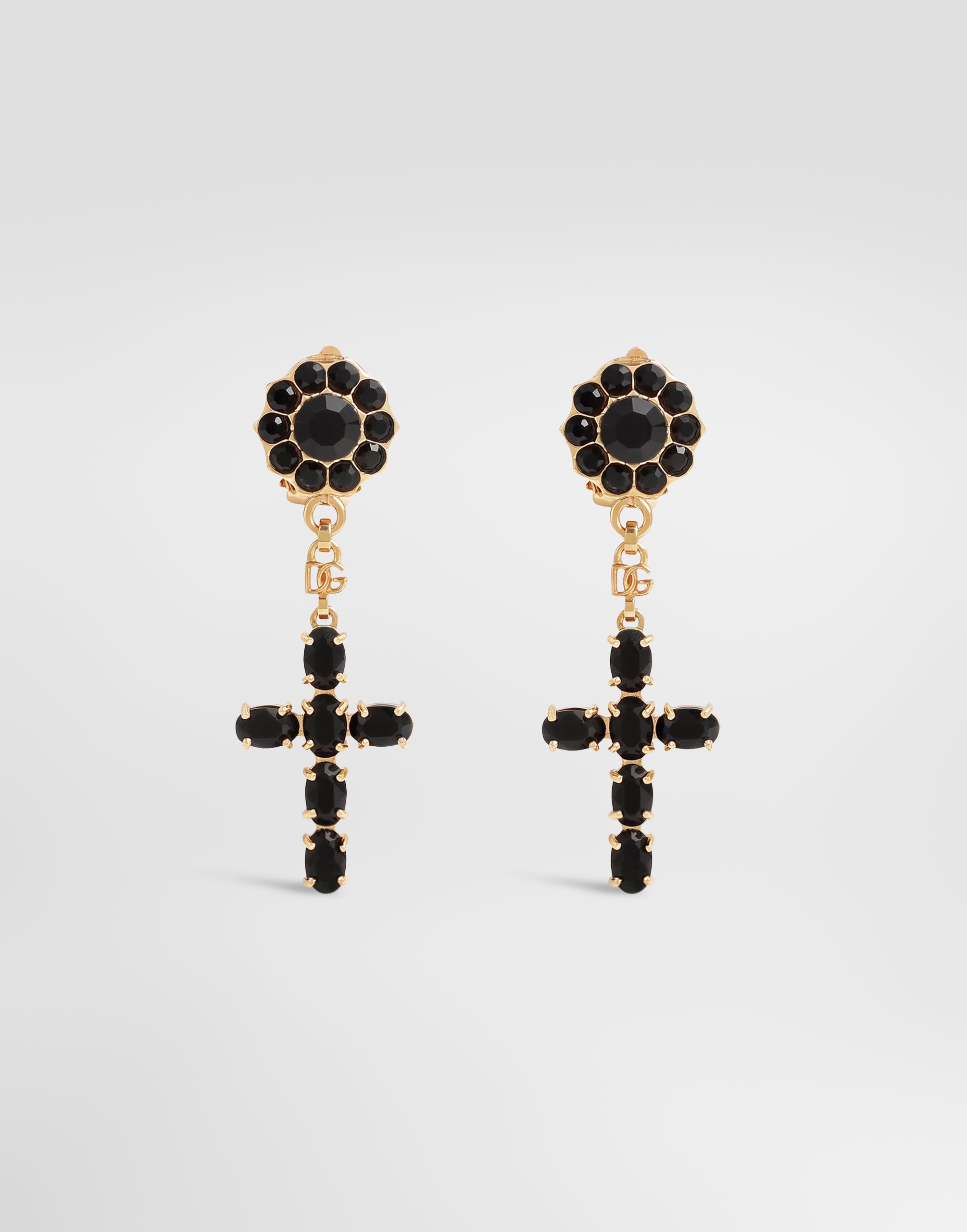 Dolce & Gabbana ロングスイングイヤリング クロス
