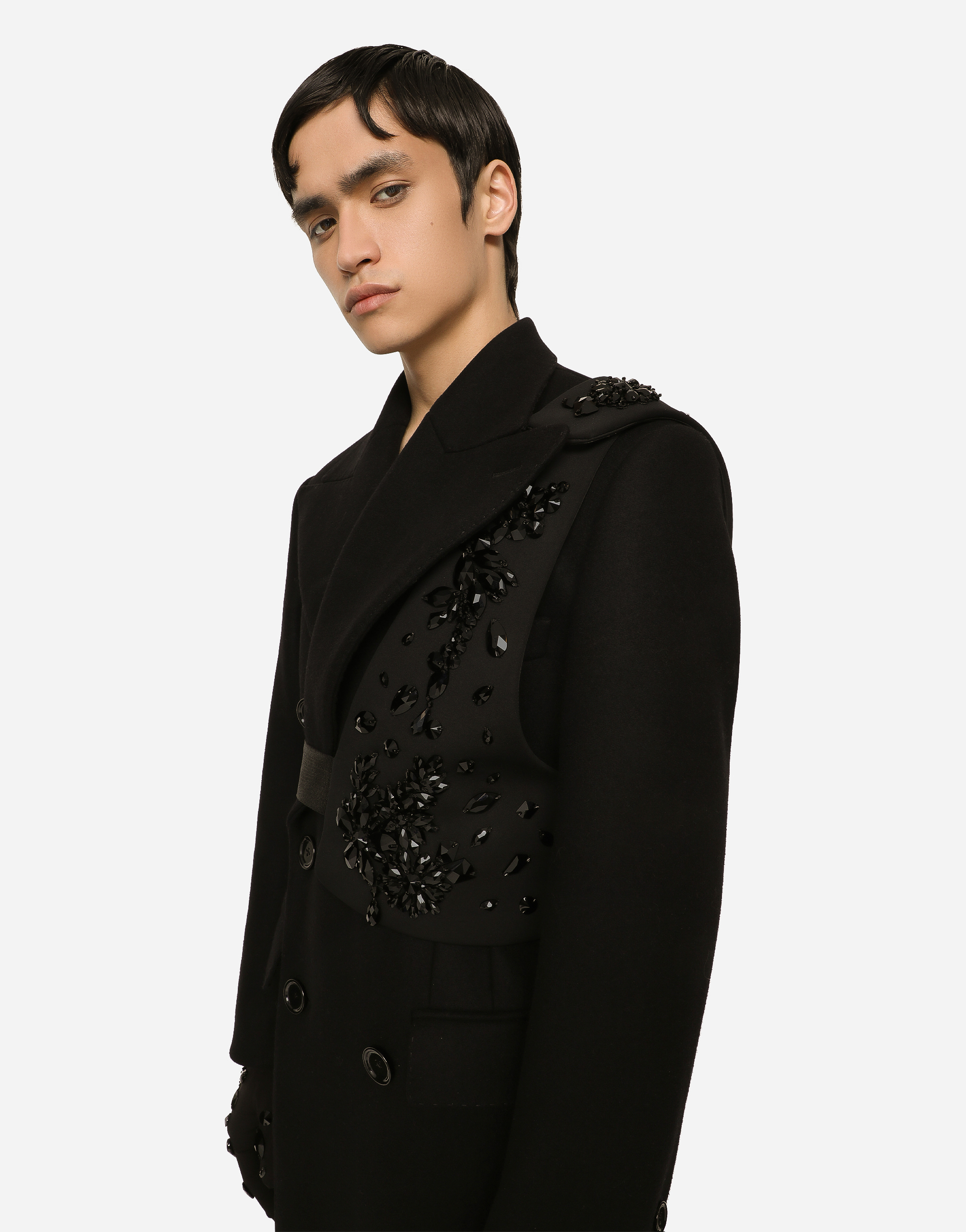 DOLCE & GABBANA TECHNICAL FABRIC HARNESS WITH STONES