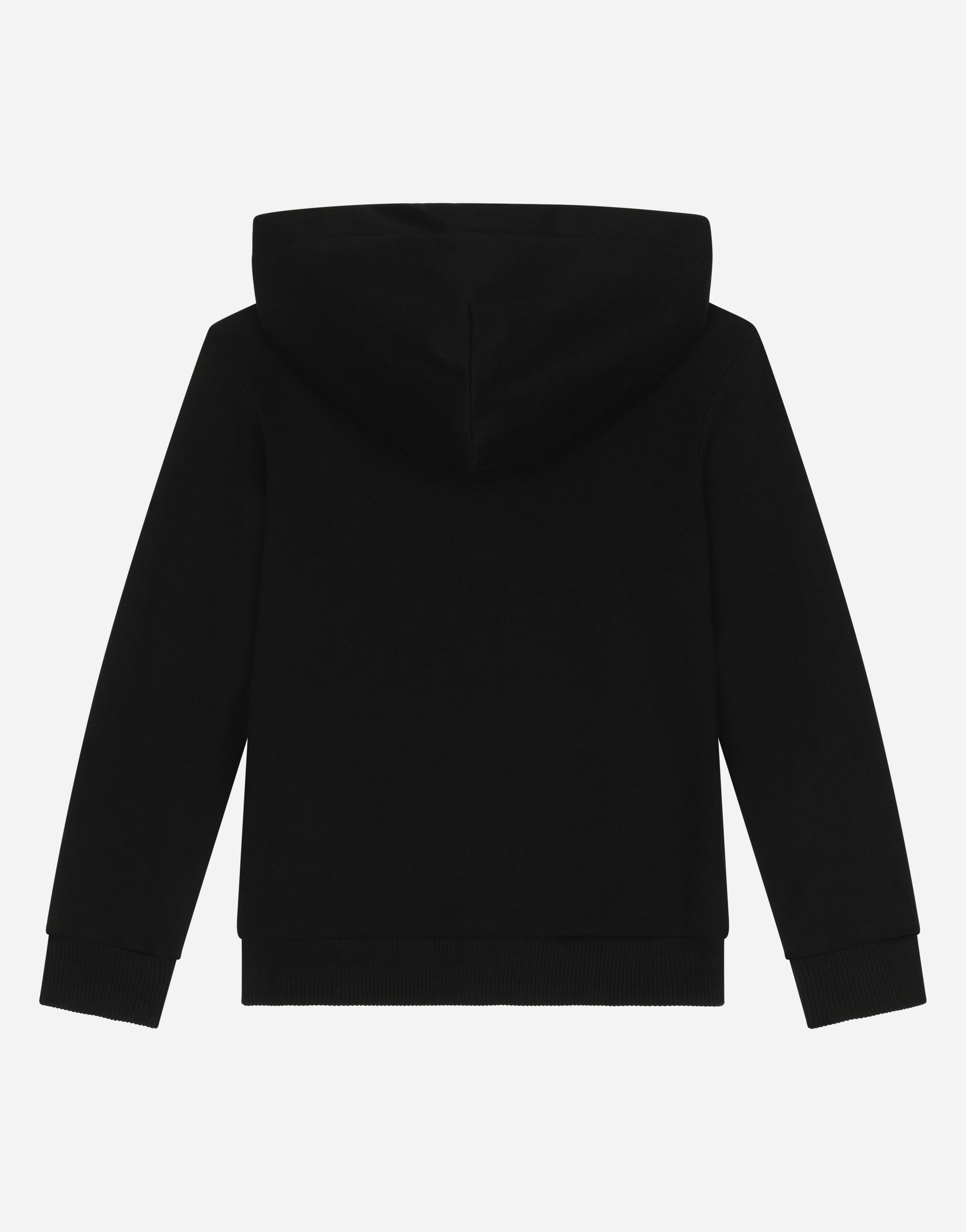  Dolce & Gabbana Dolce & Gabbana Zipped Hoodie With Dg Logo Plaque - Man T-shirts And Sweatshirts Black Cotton 4 Years 