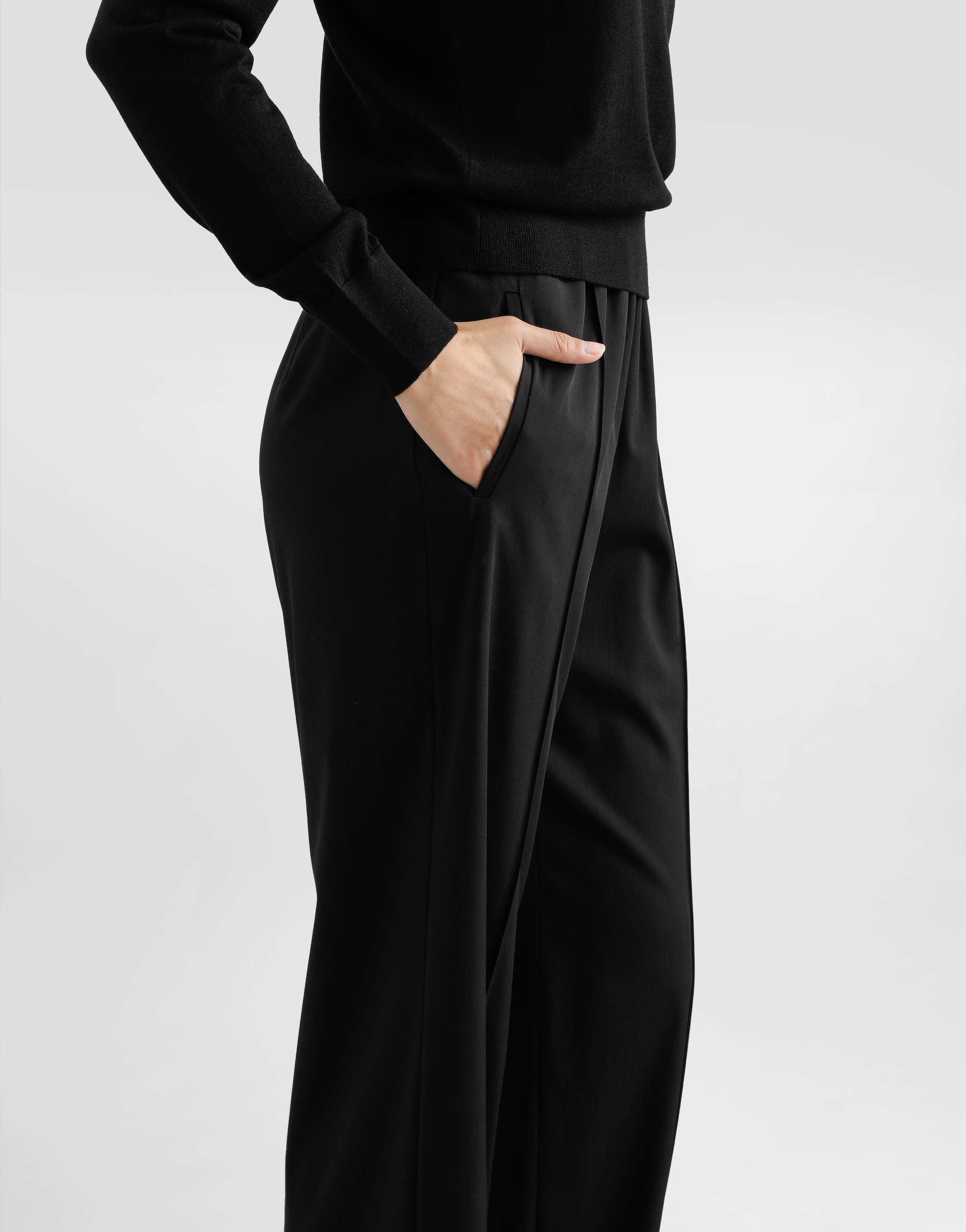 Dolce & Gabbana Jersey Milano Rib Leggings In Black