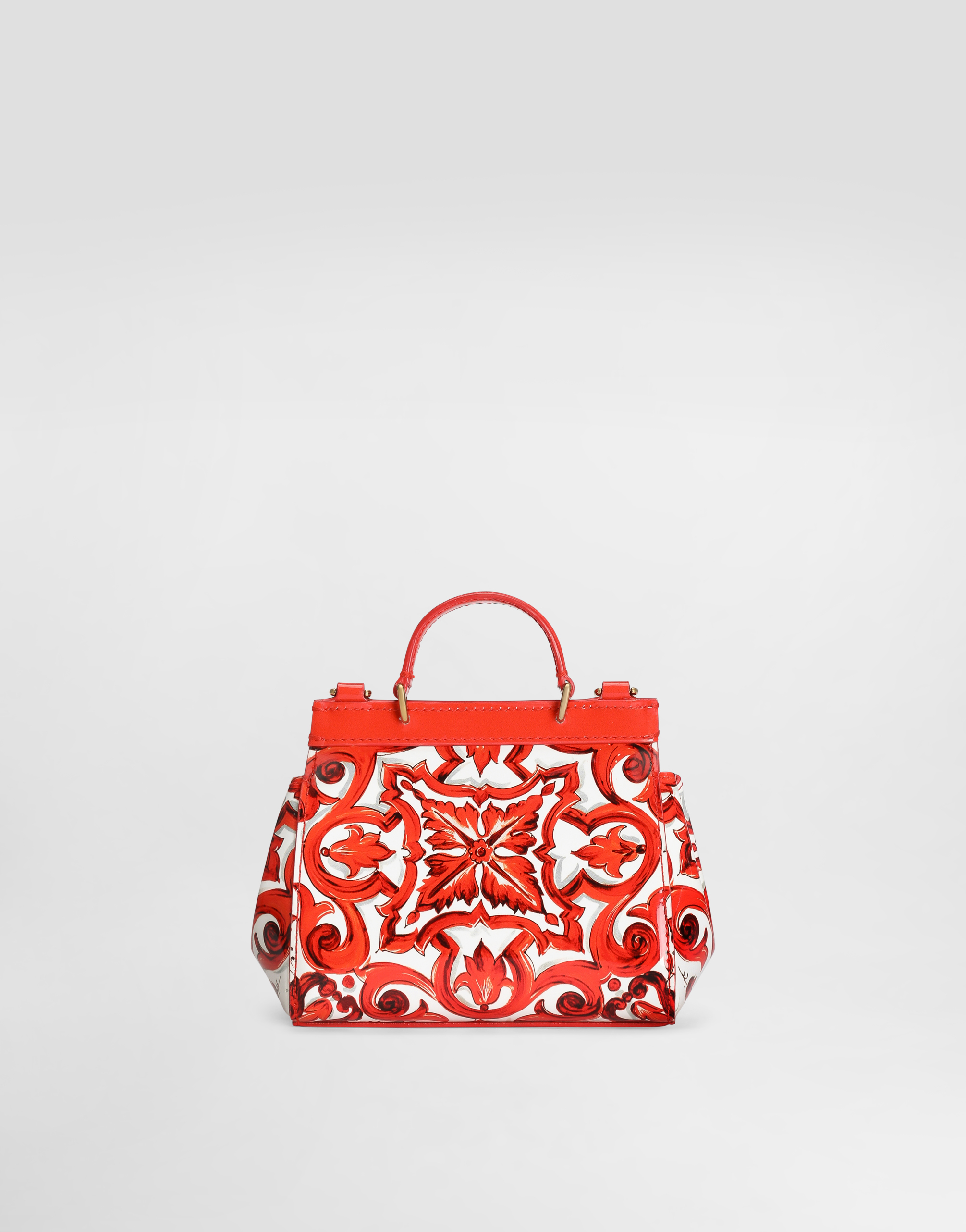  Dolce & Gabbana Bolso De Mano Sicily En Charol Con Estampado De Mayólica - Mujer Accesorios Multicolor Onesize 