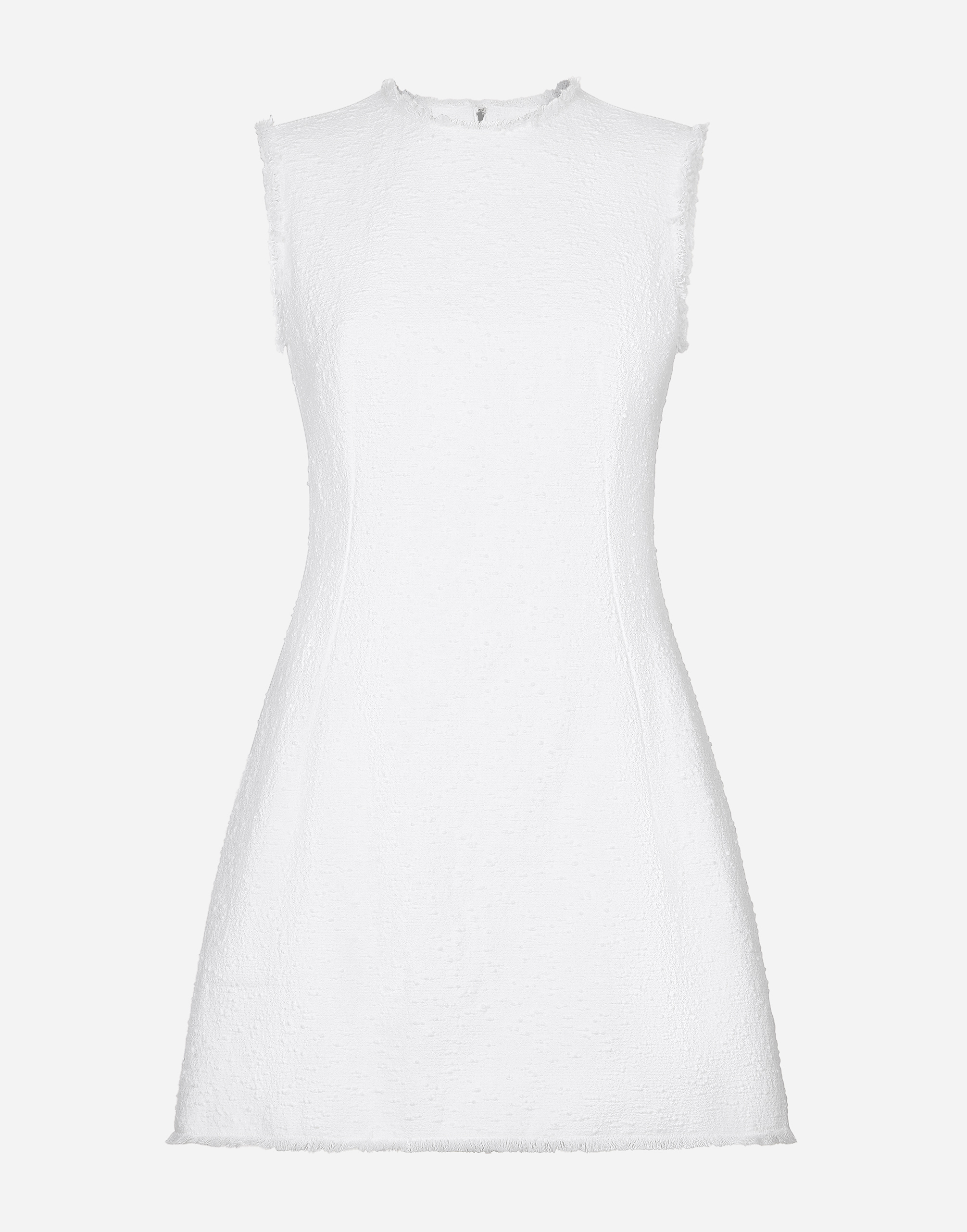 Dolce & Gabbana Tweed Sleeveless Minidress In ホワイト