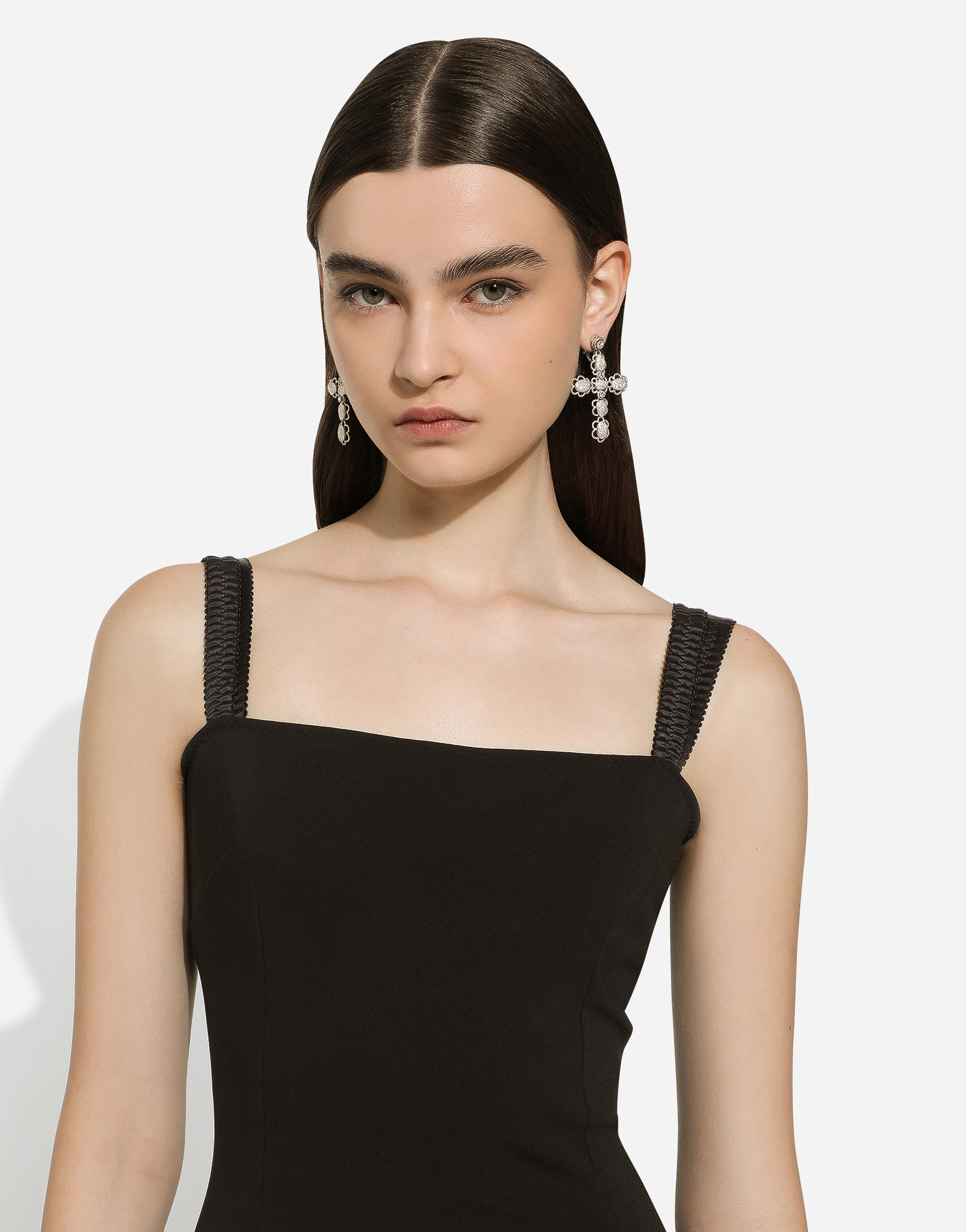 DOLCE & GABBANA EASY DIAMOND EARRINGS IN WHITE GOLD 18KT AND DIAMONDS PAVÉ