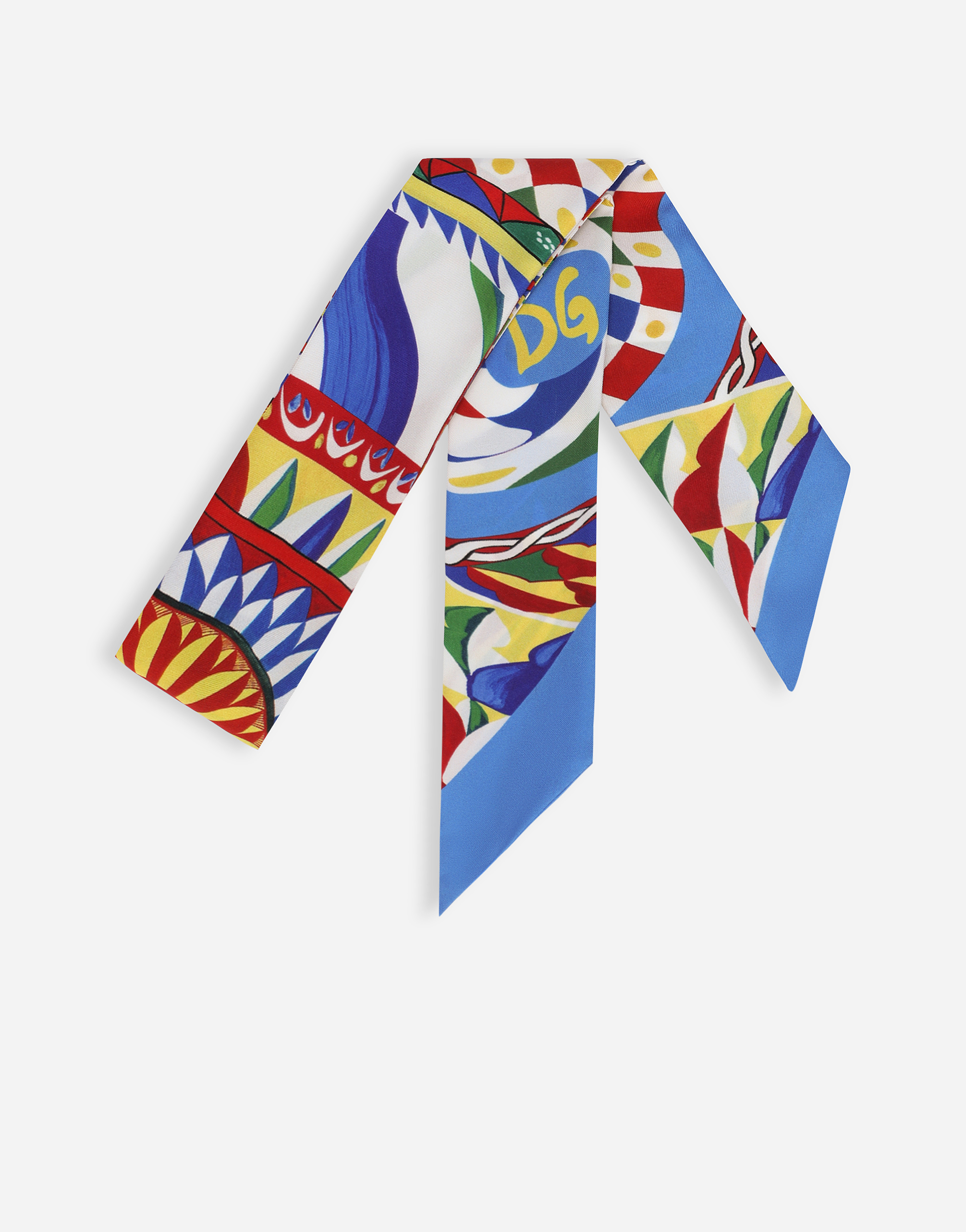 Dolce & Gabbana Carretto-print Twill Headscarf (6x100) In Multicolor