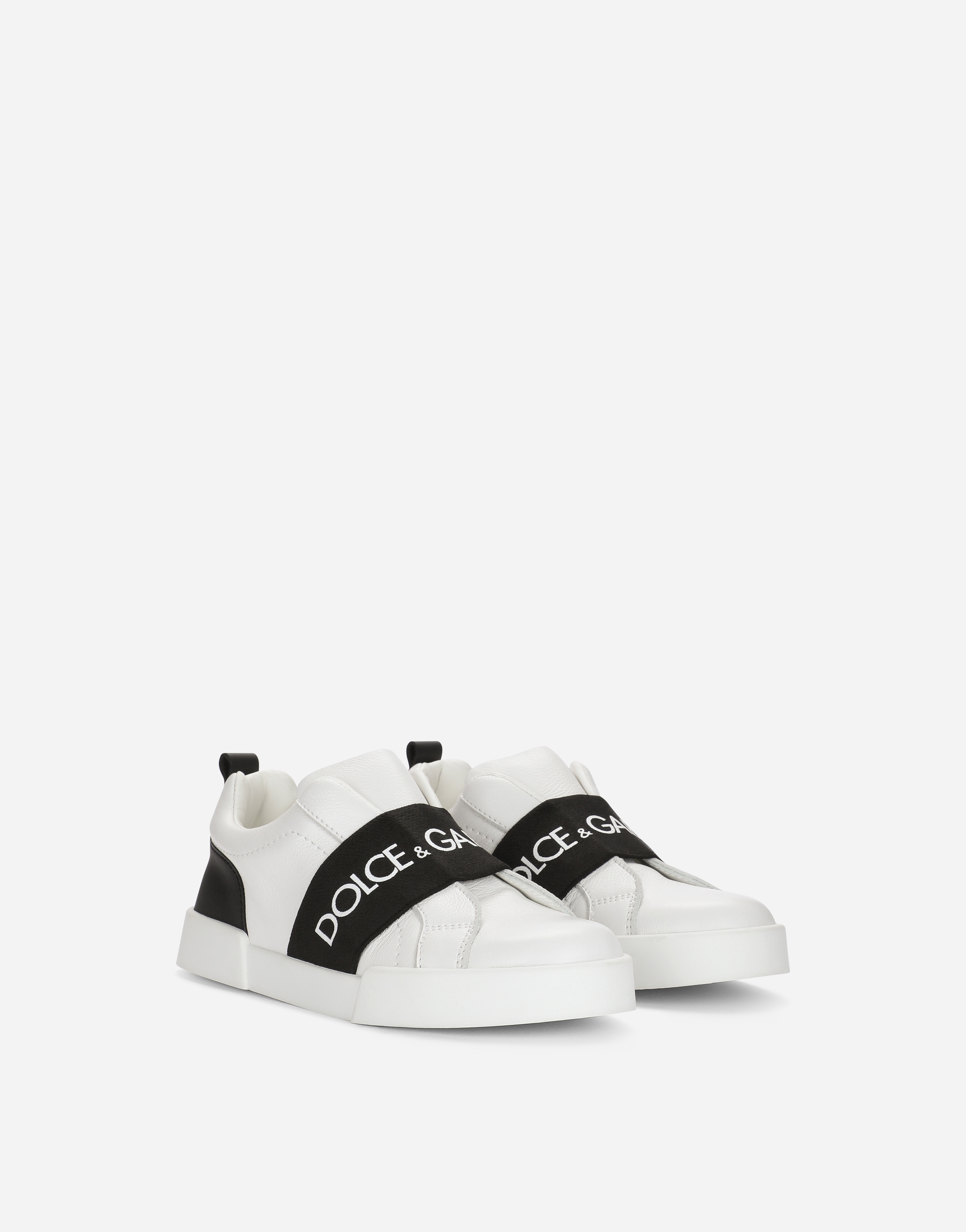 DOLCE & GABBANA CALFSKIN PORTOFINO SLIP-ON SNEAKERS