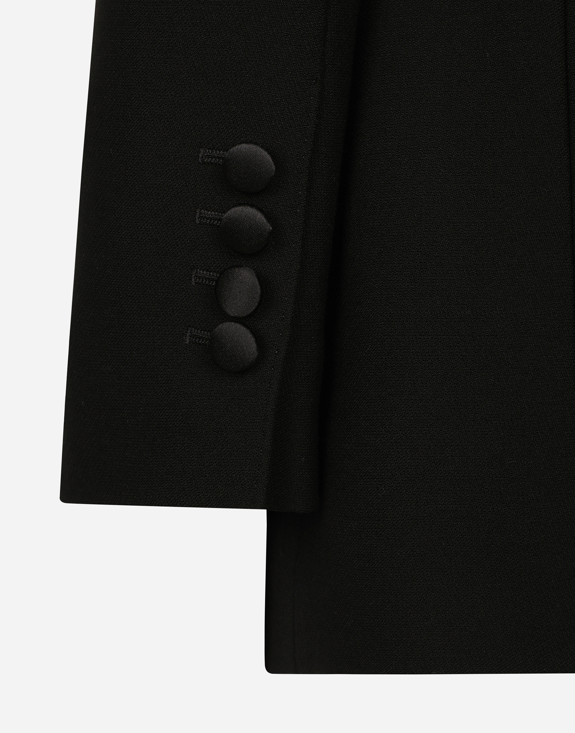 Long single-breasted wool cady Dolce-fit jacket