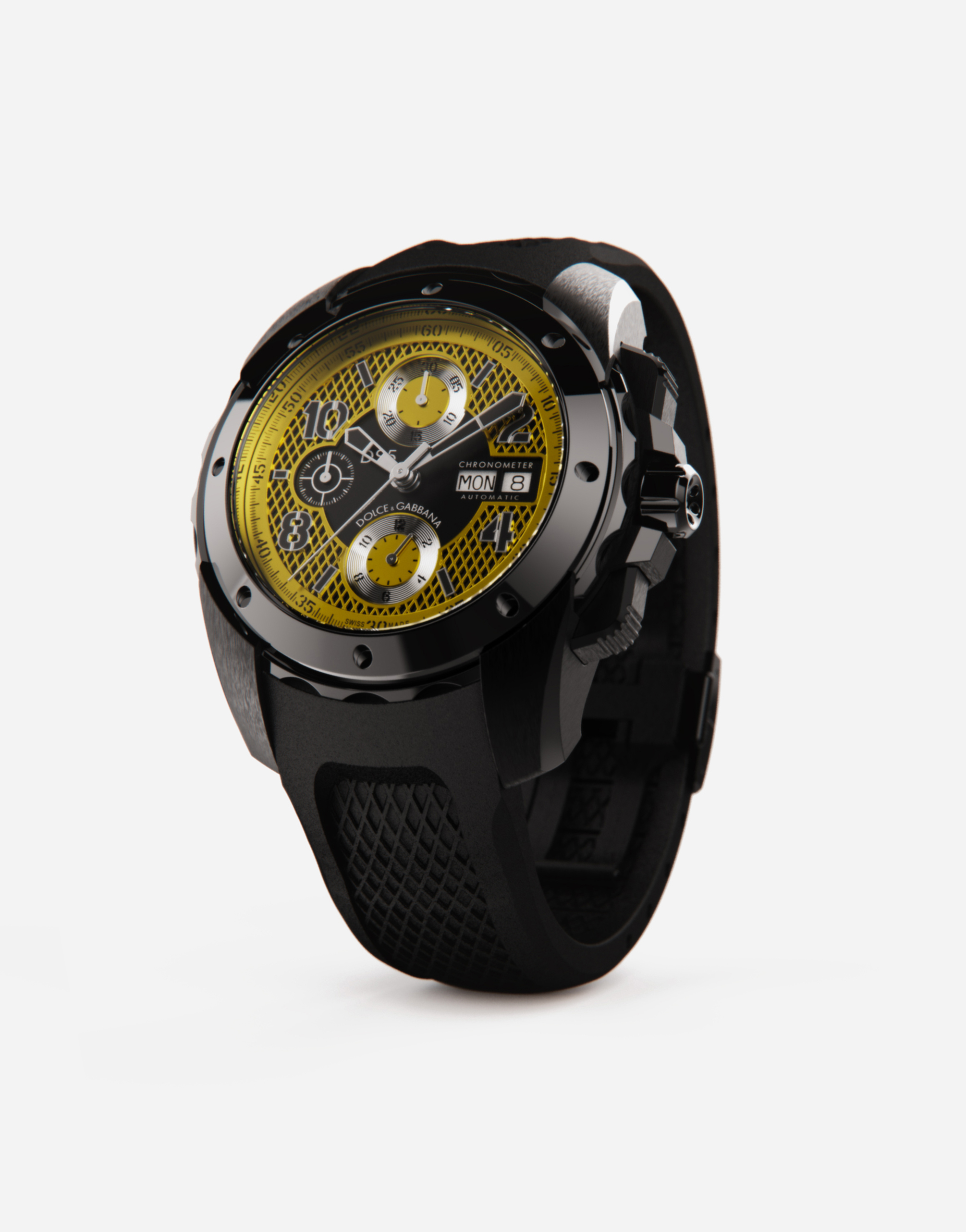 Dolce & Gabbana Ds5 Watch In Steel With Pvd Coating Black Male Onesize In Black