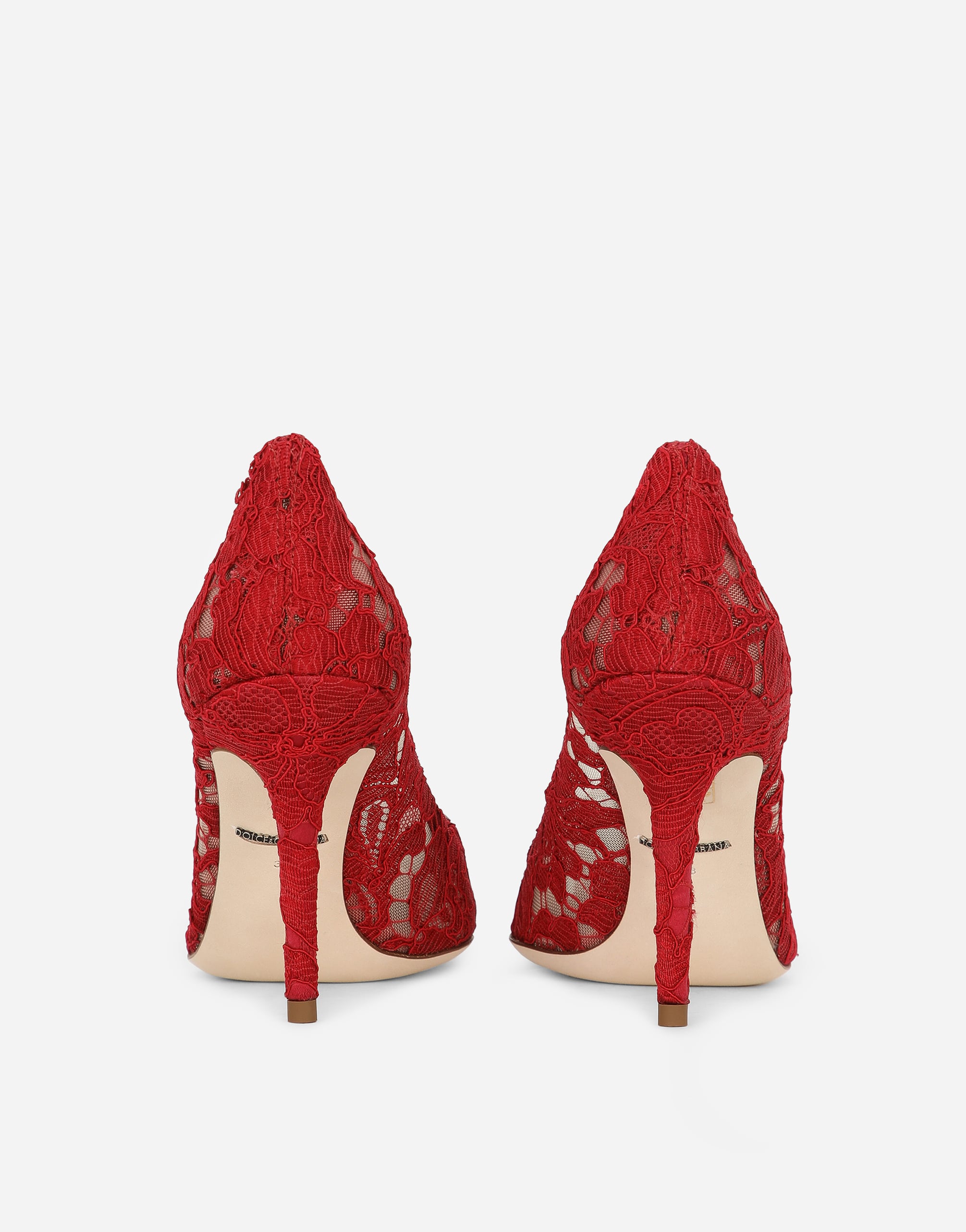  Dolce & Gabbana Lace Rainbow Pumps With Brooch Detailing - Femme Escarpins Et Slingbacks Rouge Dentelle 36 