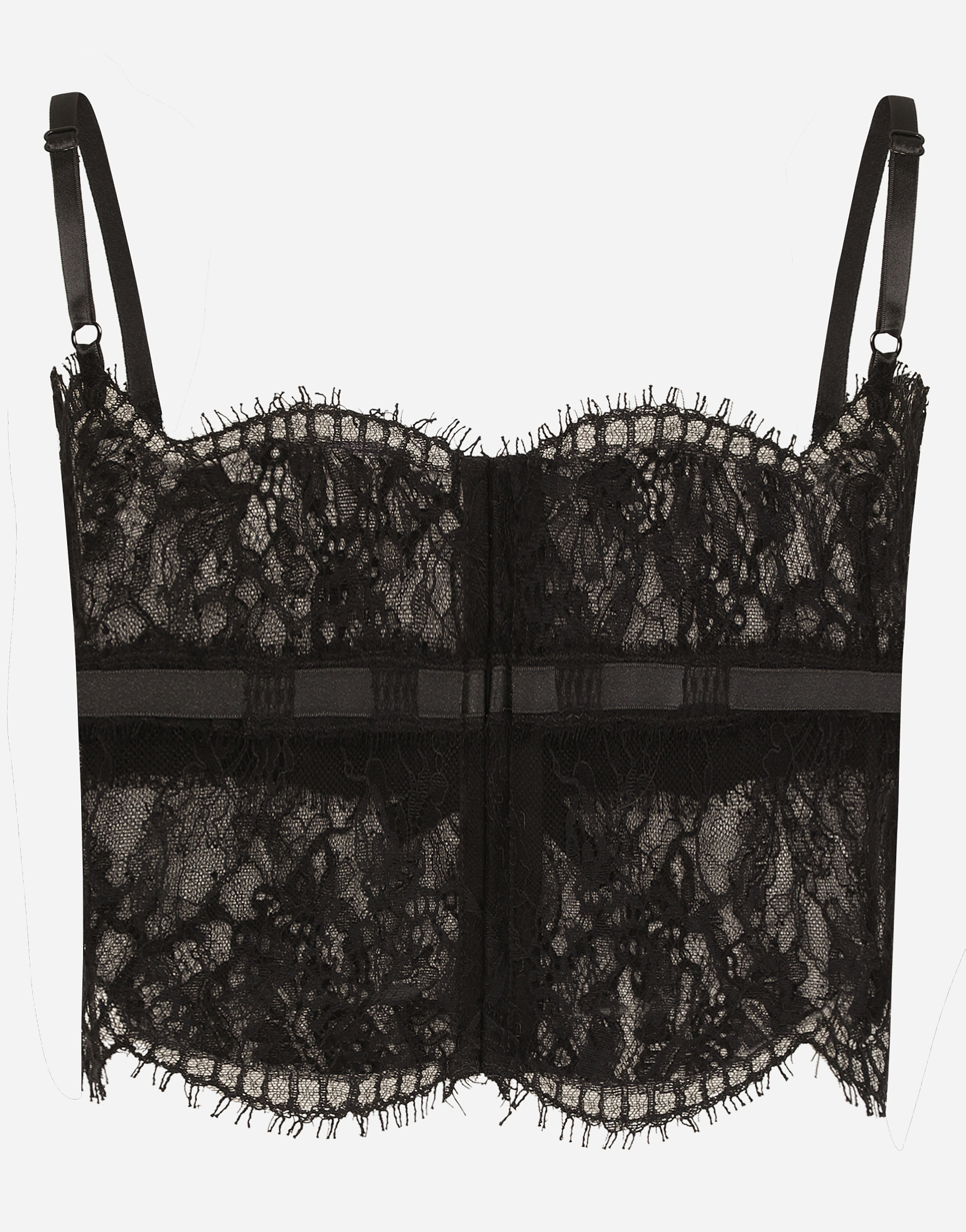Dolce & Gabbana Floral Lace Corset In Black