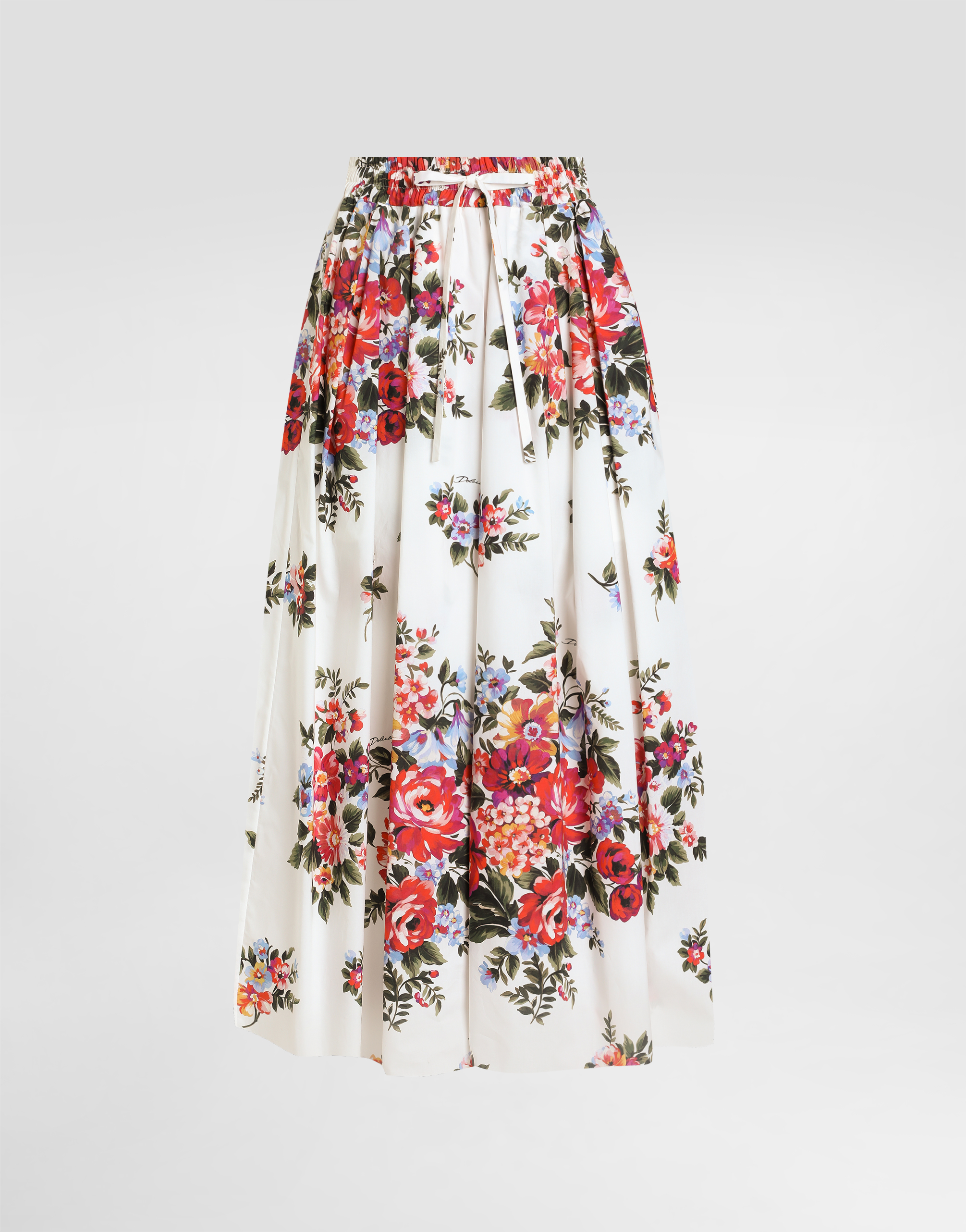 Dolce & Gabbana フラワー ブーケ プリント プリーツ スカート